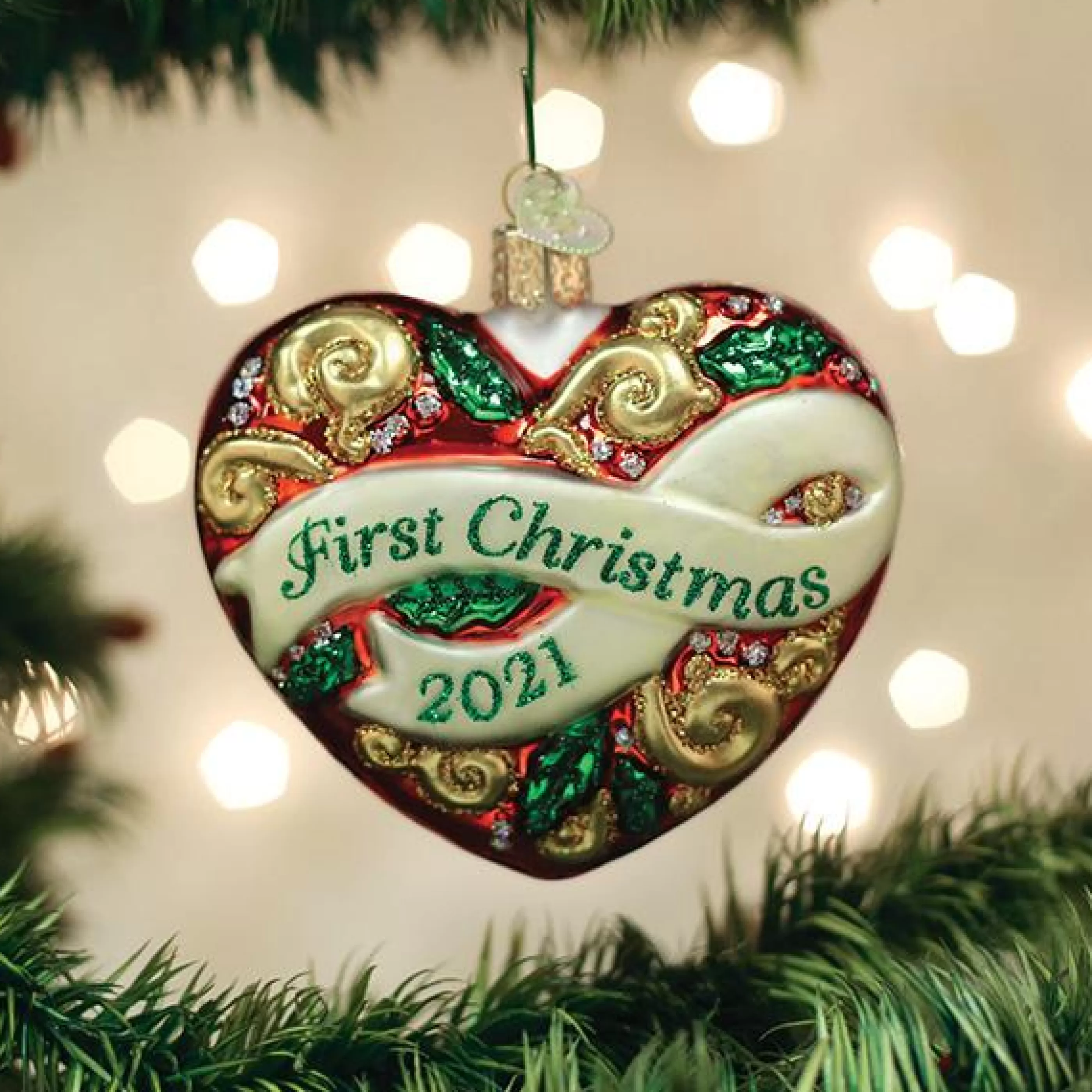 Kasa World Ltd 2021 First Christmas Heart Ornament