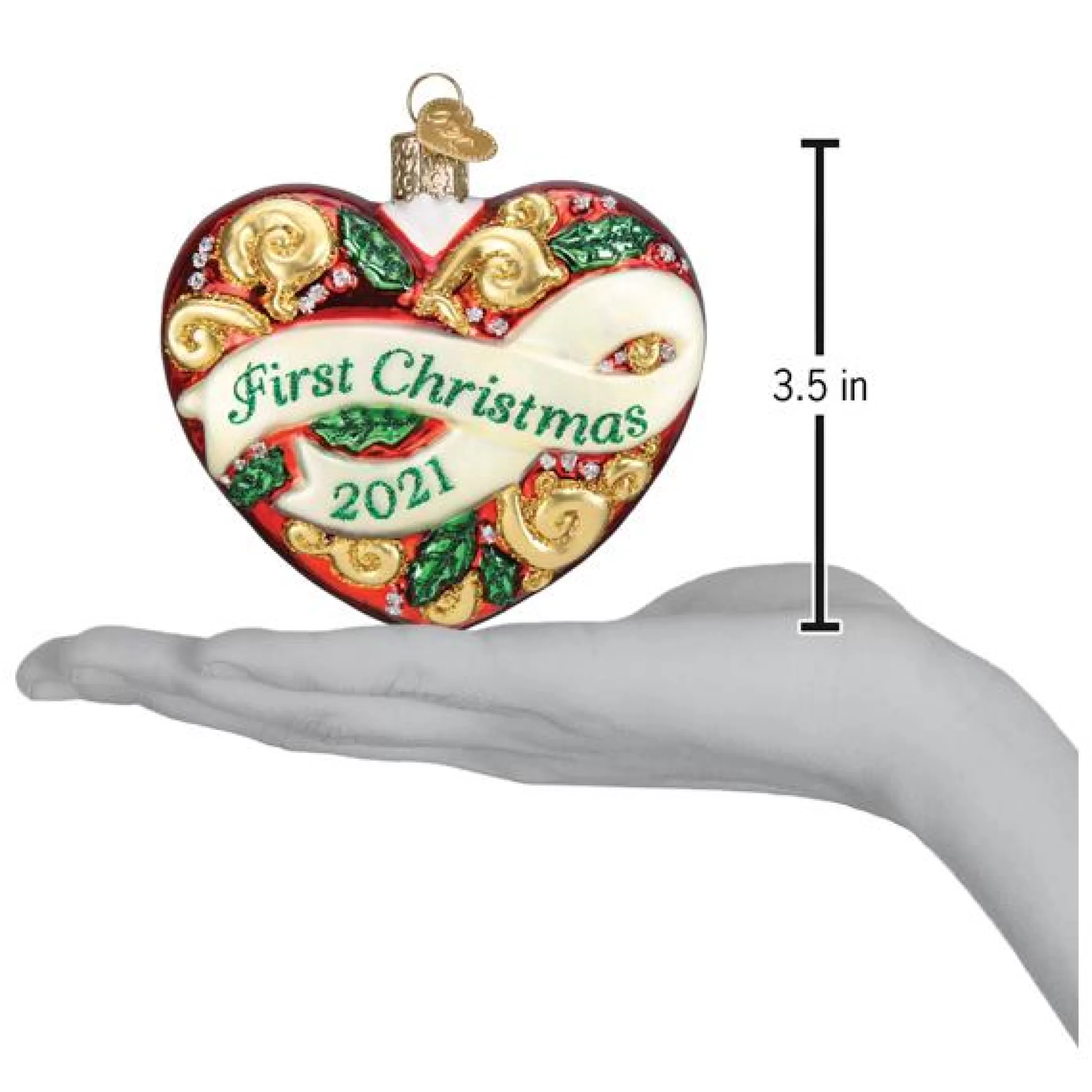 Kasa World Ltd 2021 First Christmas Heart Ornament