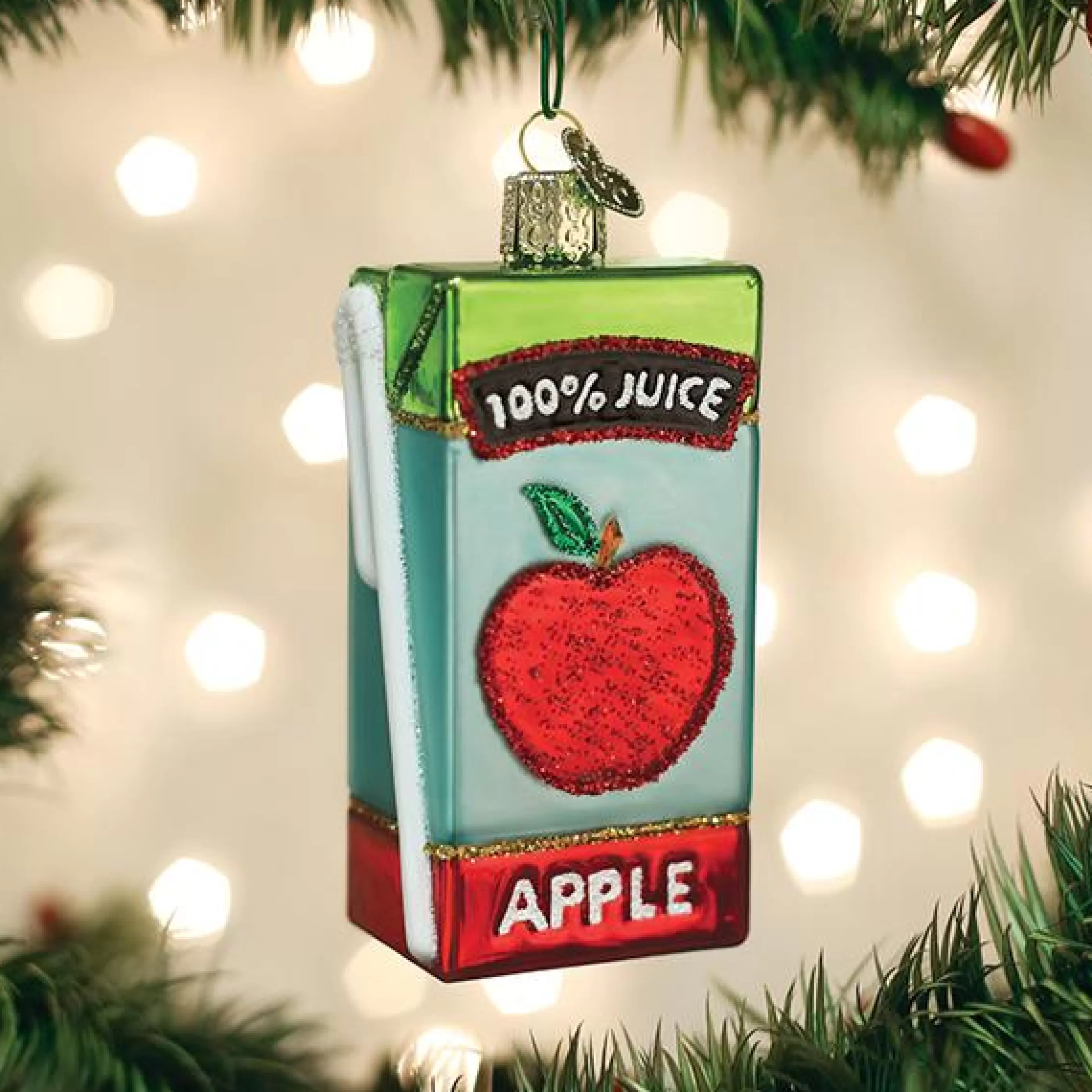 EAST WEST Apple Juice Box Ornament