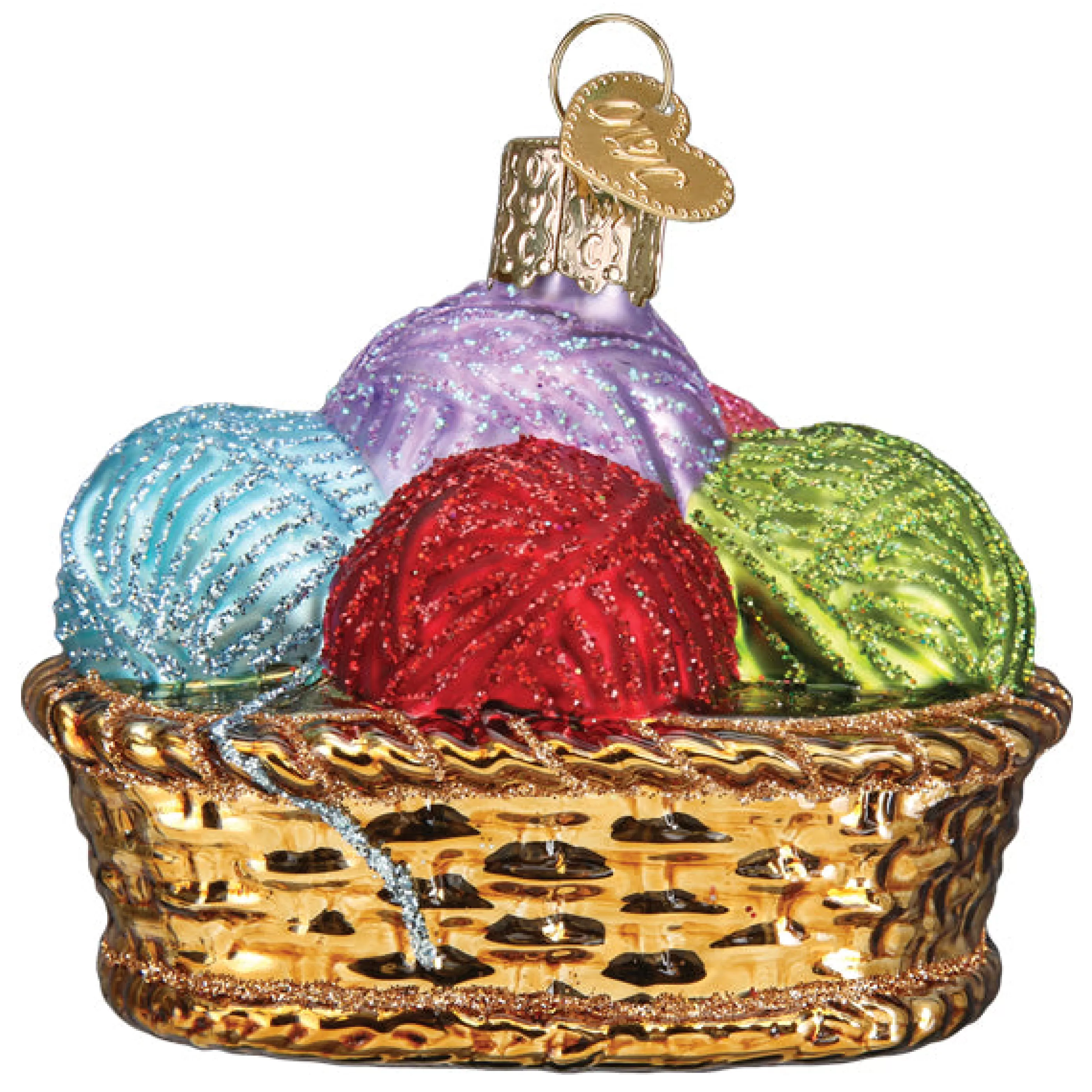 EAST WEST Basket Of Yarn Ornament