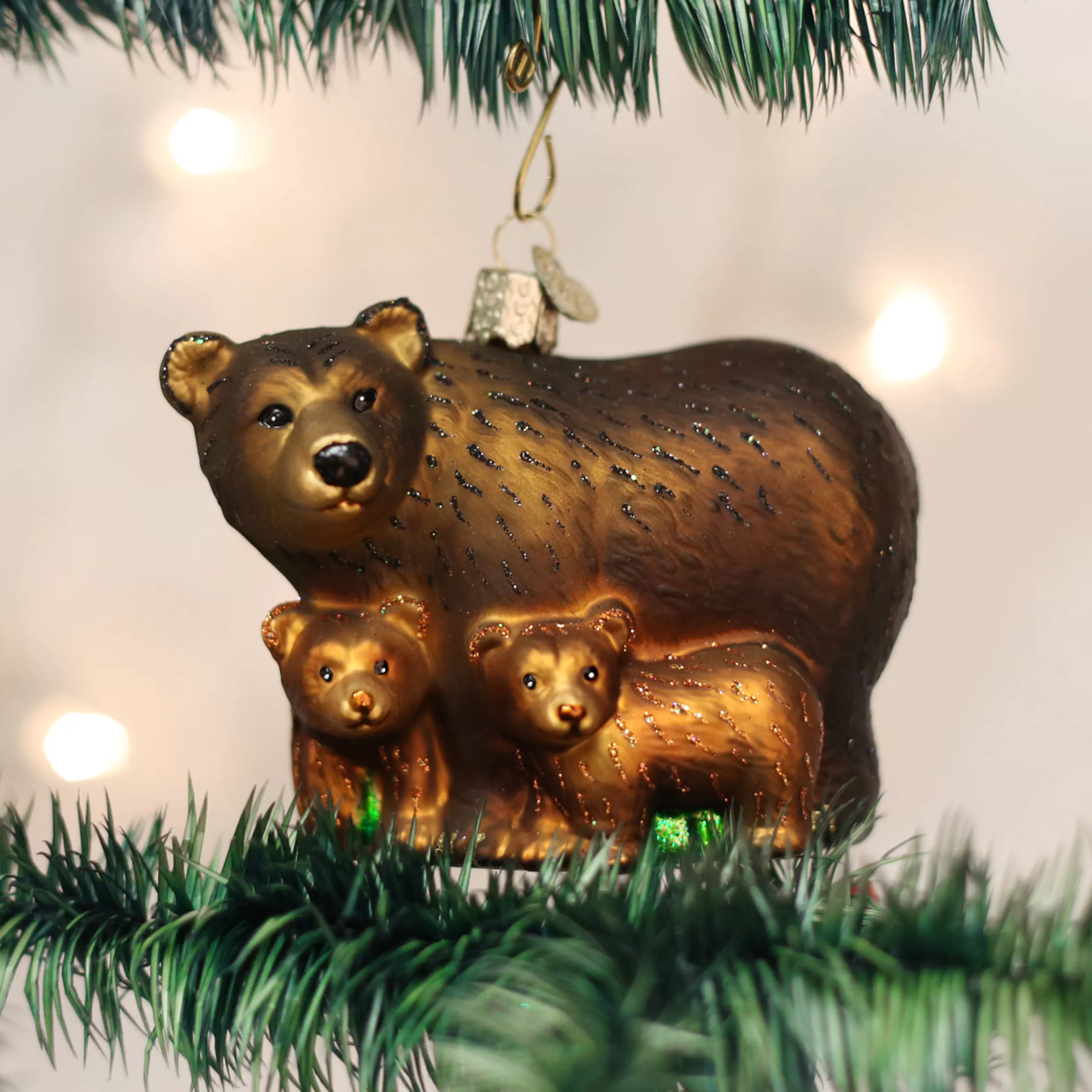 EAST WEST Bear With Cubs Ornament