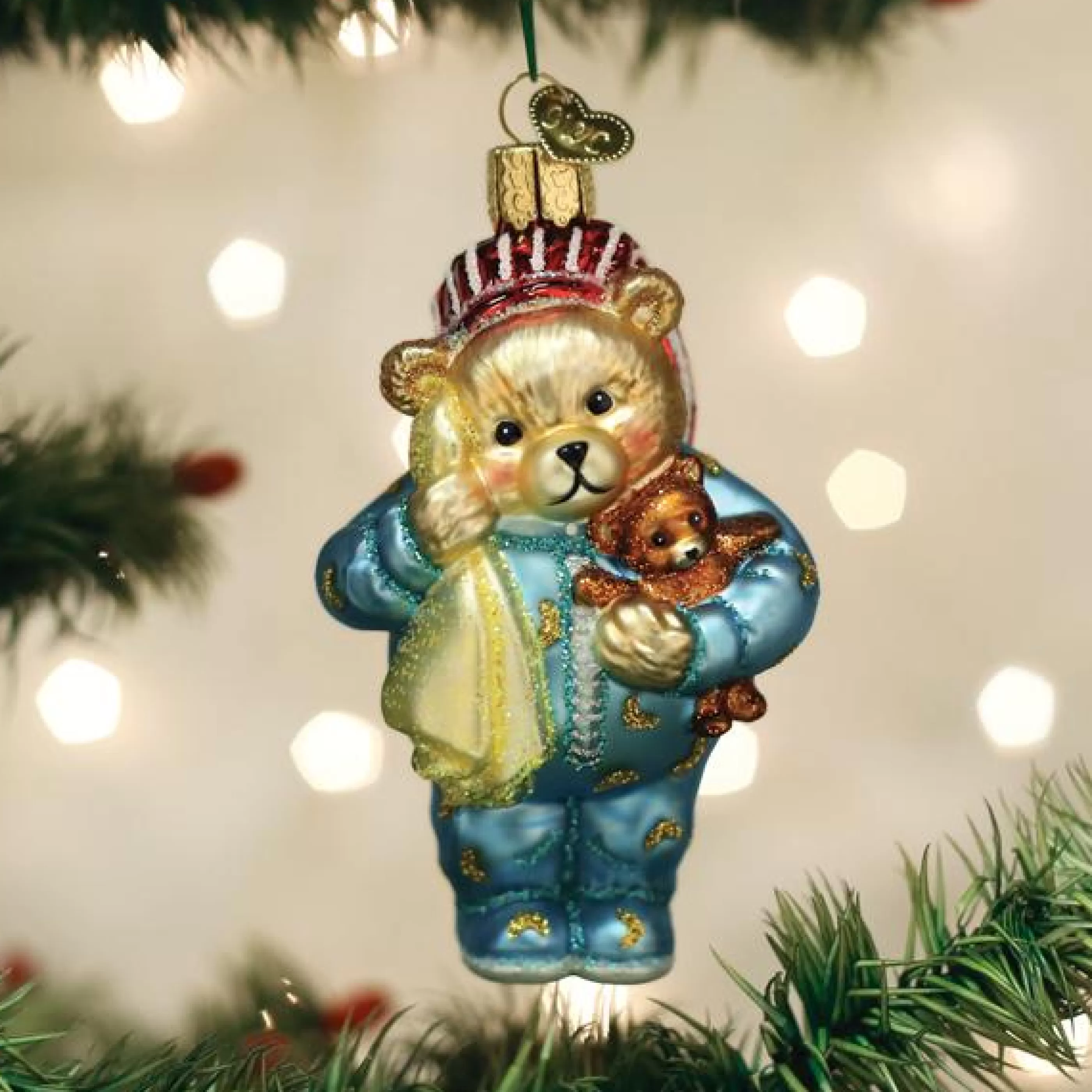 EAST WEST Bedtime Teddy Bear Ornament