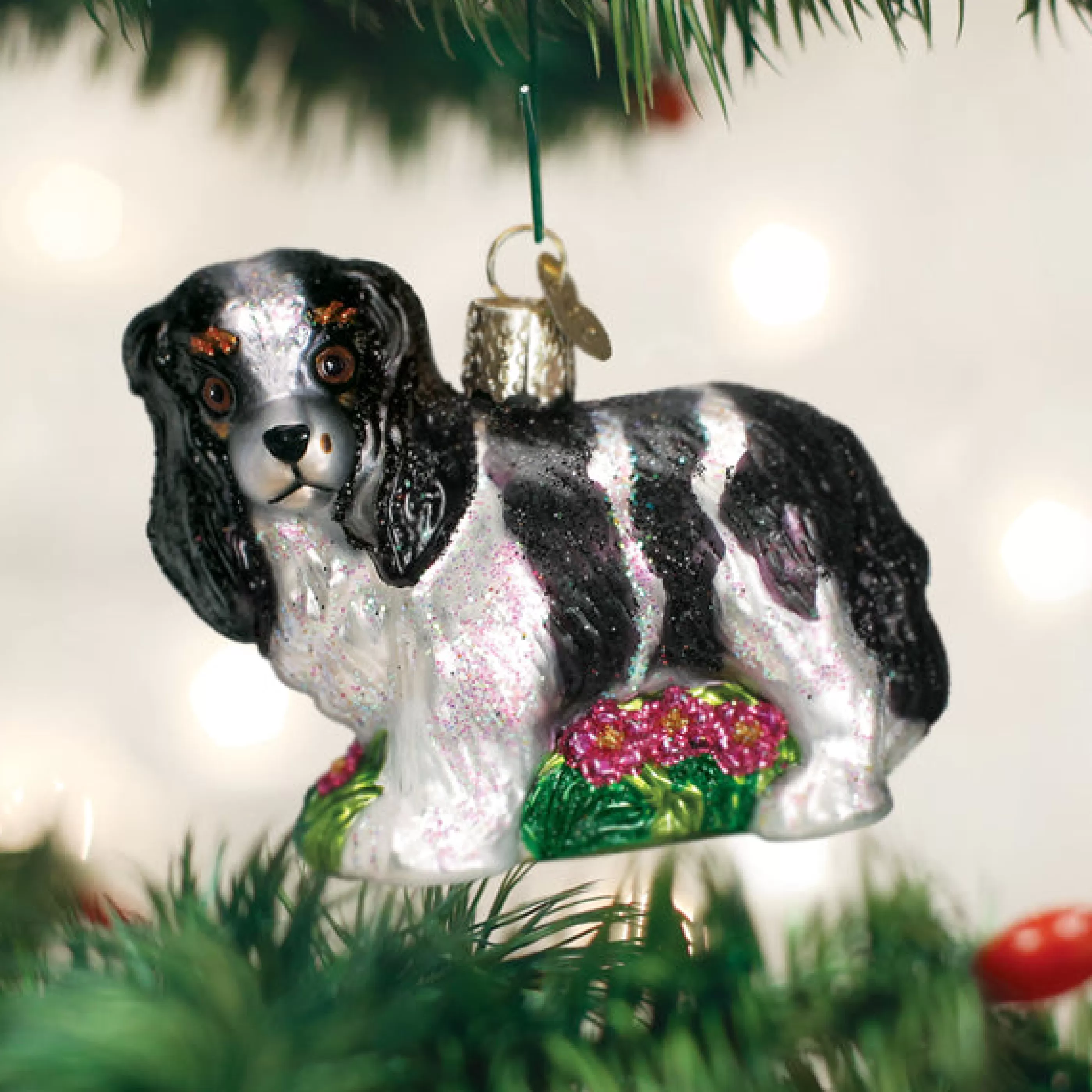 Kasa World Ltd Black/White King Charles Spani Ornament