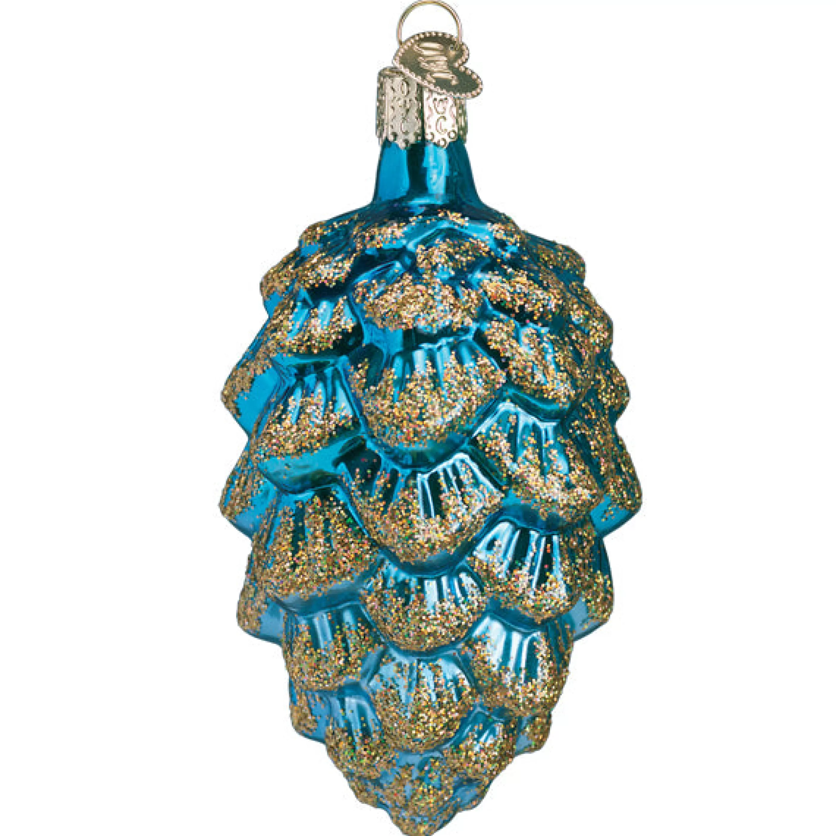 EAST WEST Blue Ponderosa Pine Cone Ornament