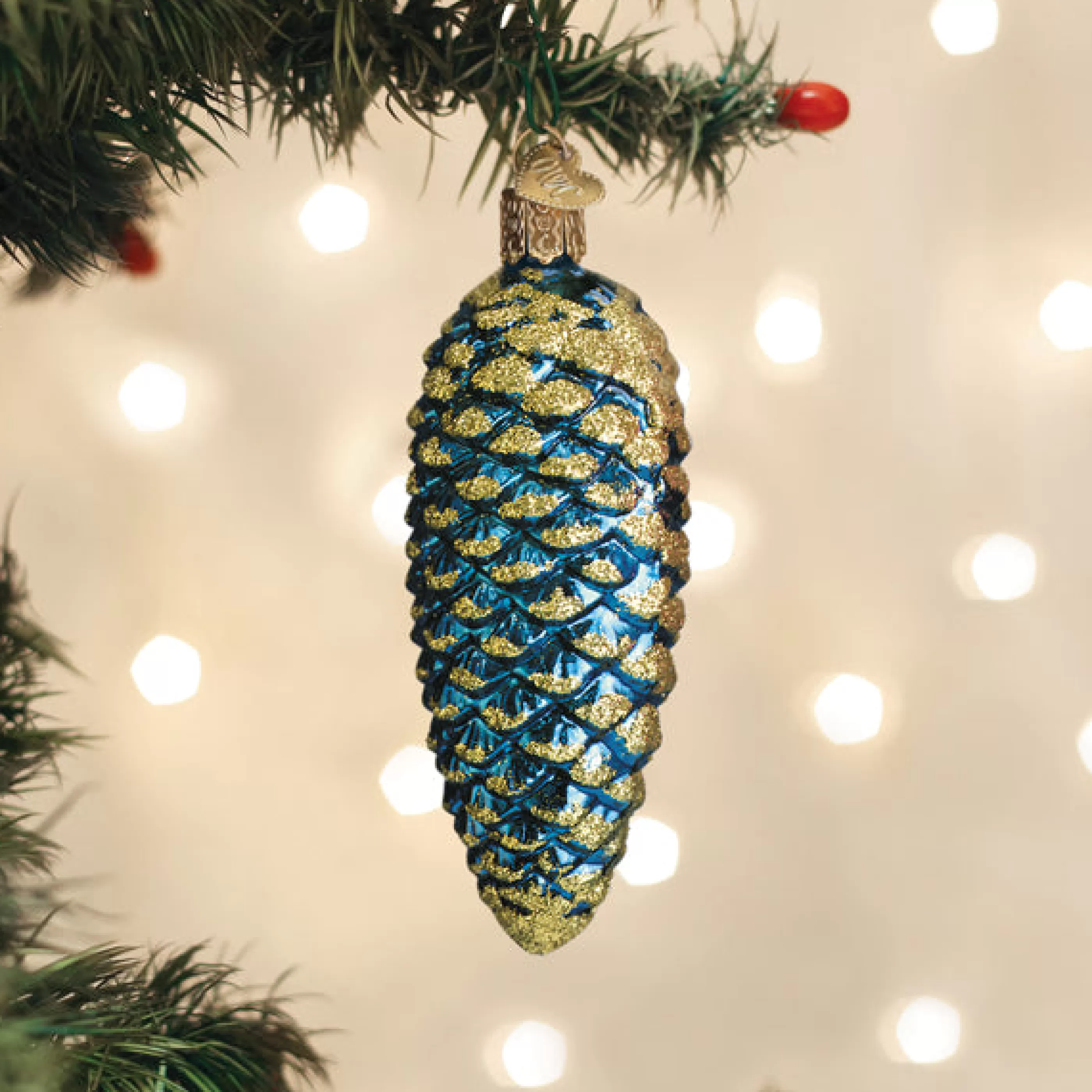 Kasa World Ltd Blue Shimmering Cone Ornament