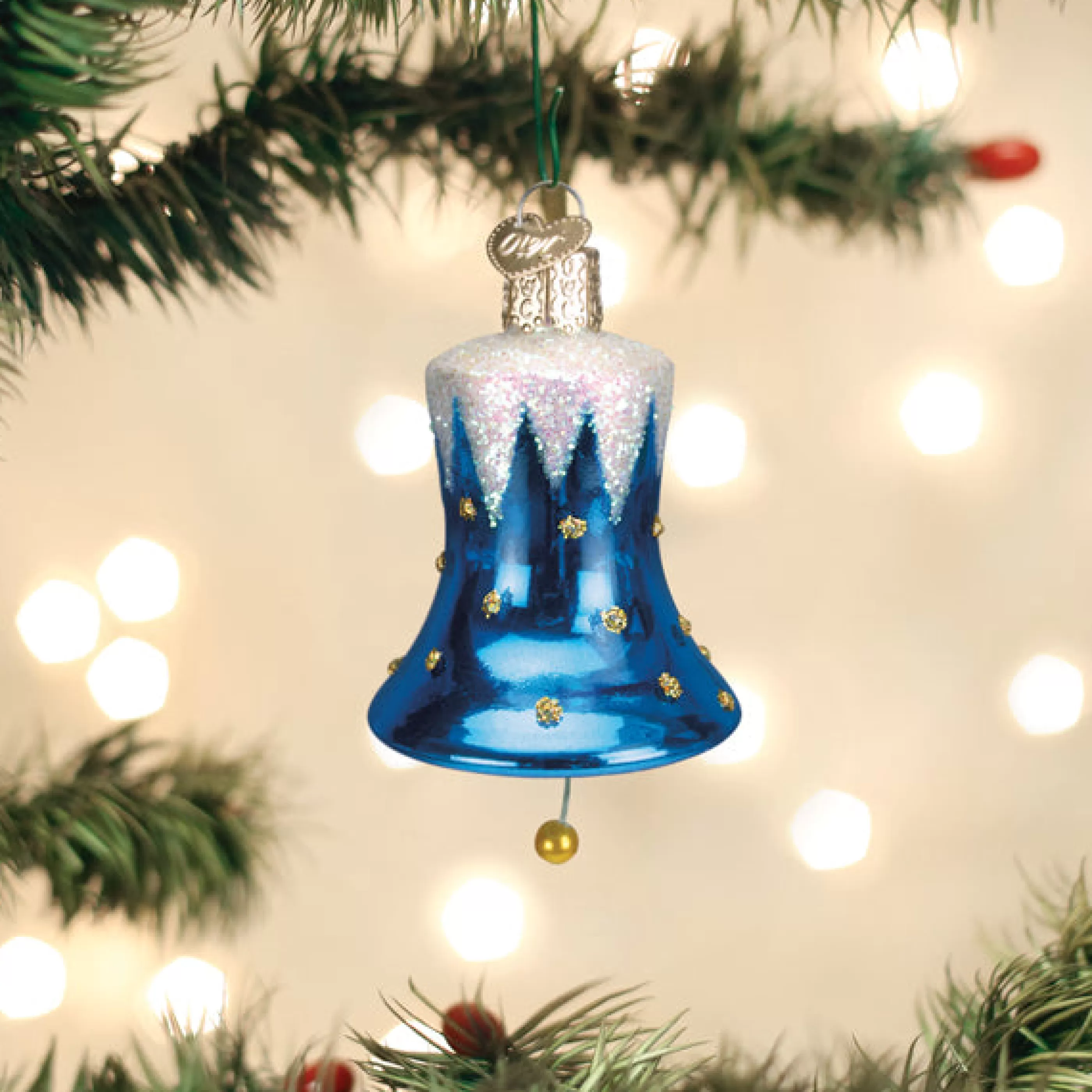 Kasa World Ltd Blue Snowcapped Bell Ornament