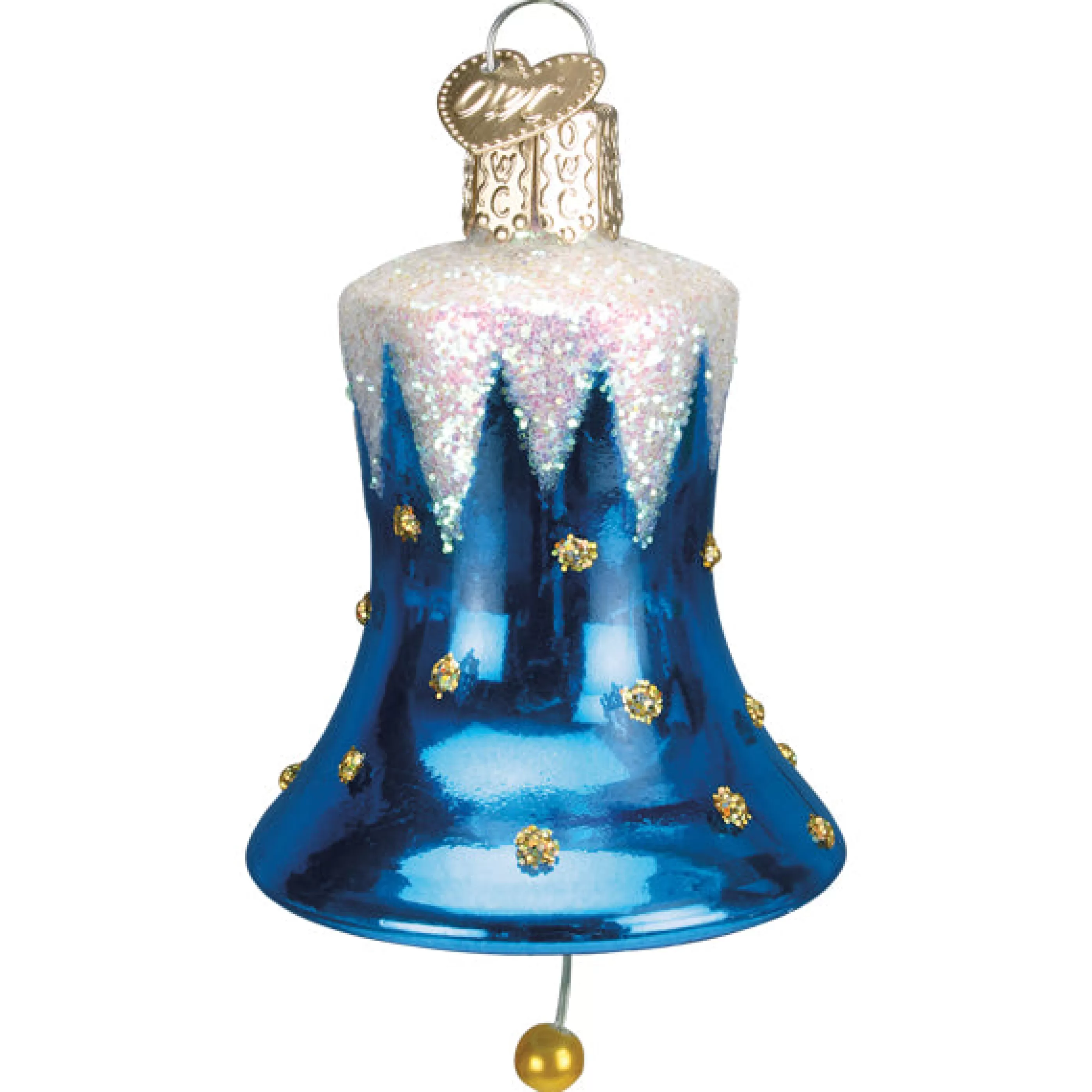 Kasa World Ltd Blue Snowcapped Bell Ornament