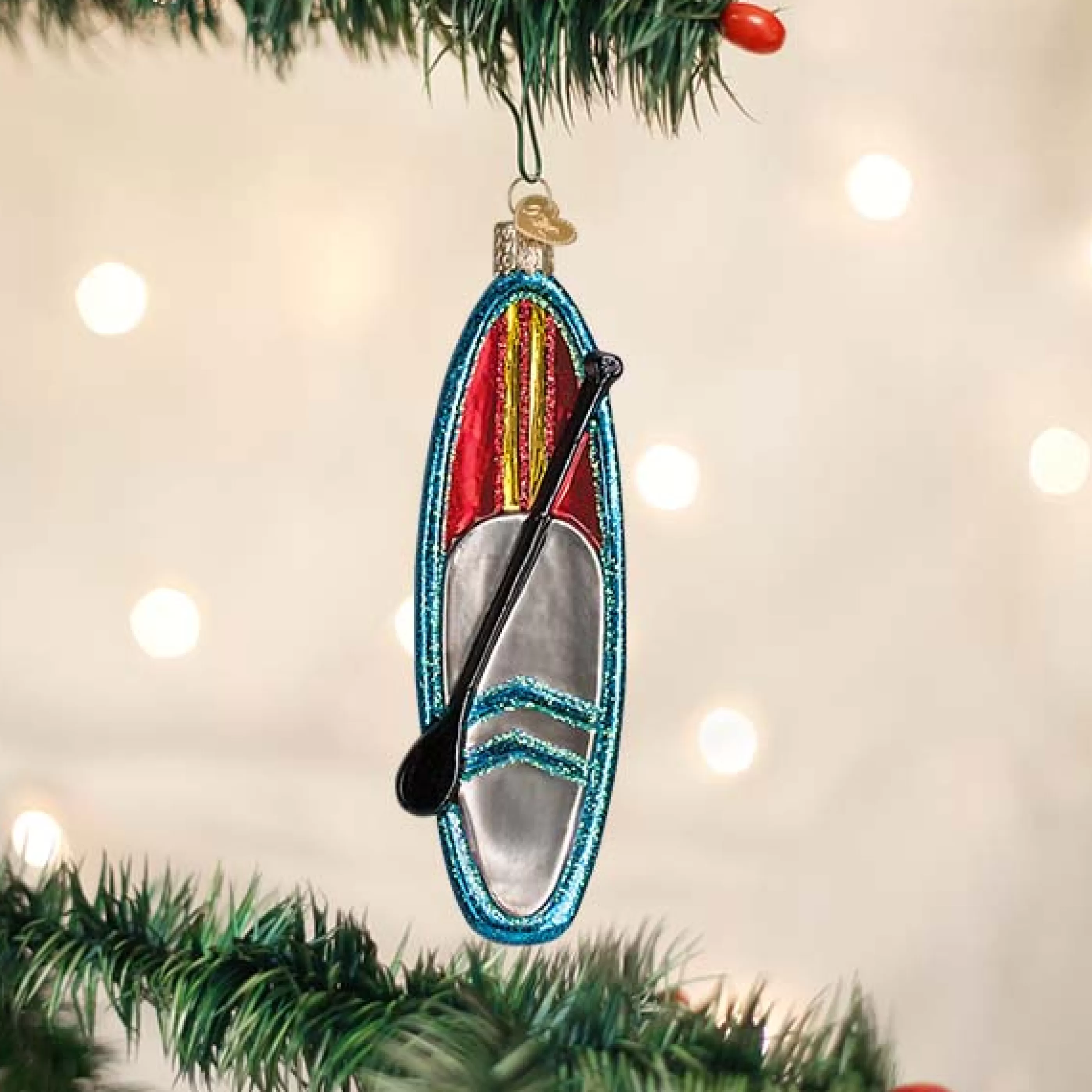 Kasa World Ltd Blue Stand Up Paddle Board Ornament