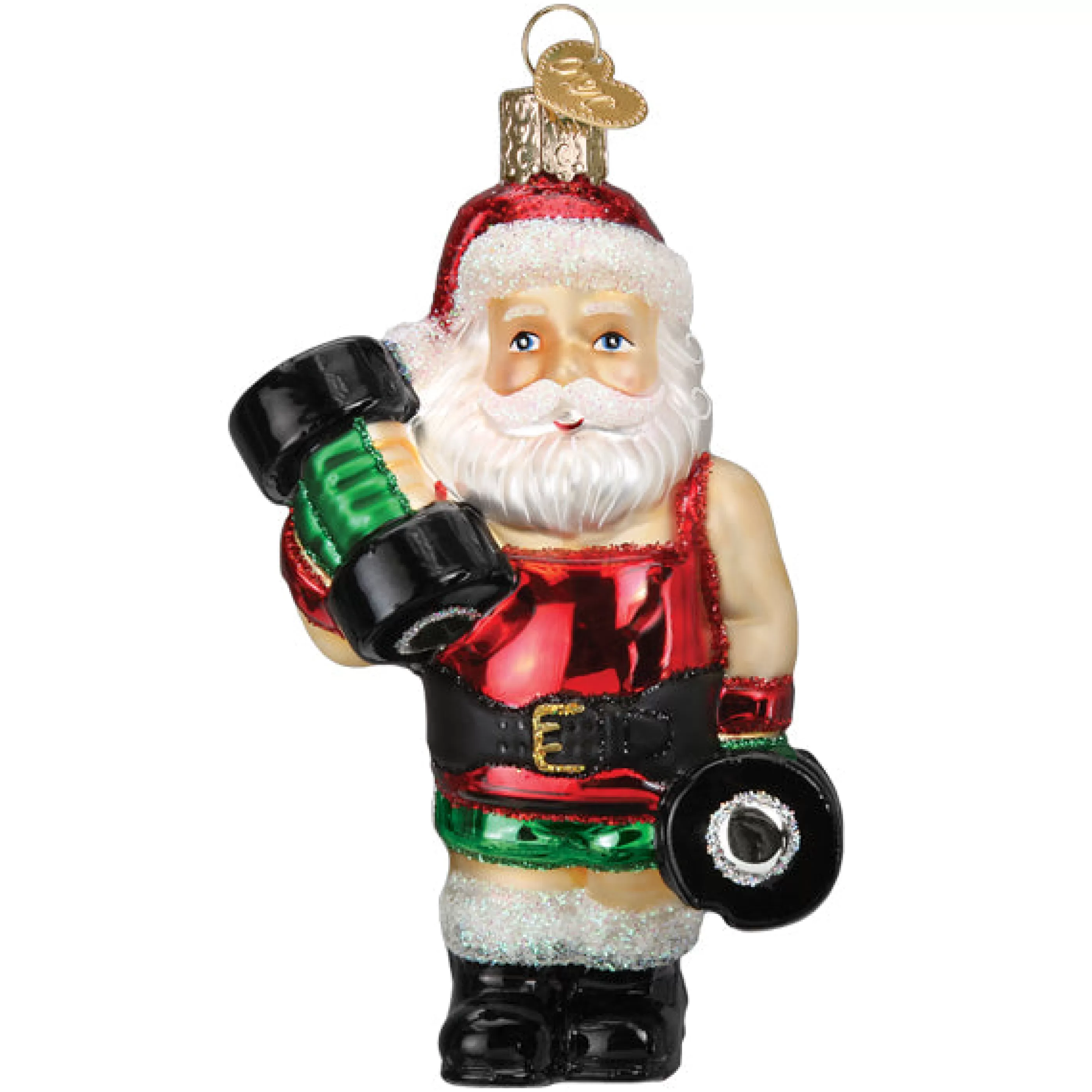 EAST WEST Bodybuilder Santa Ornament