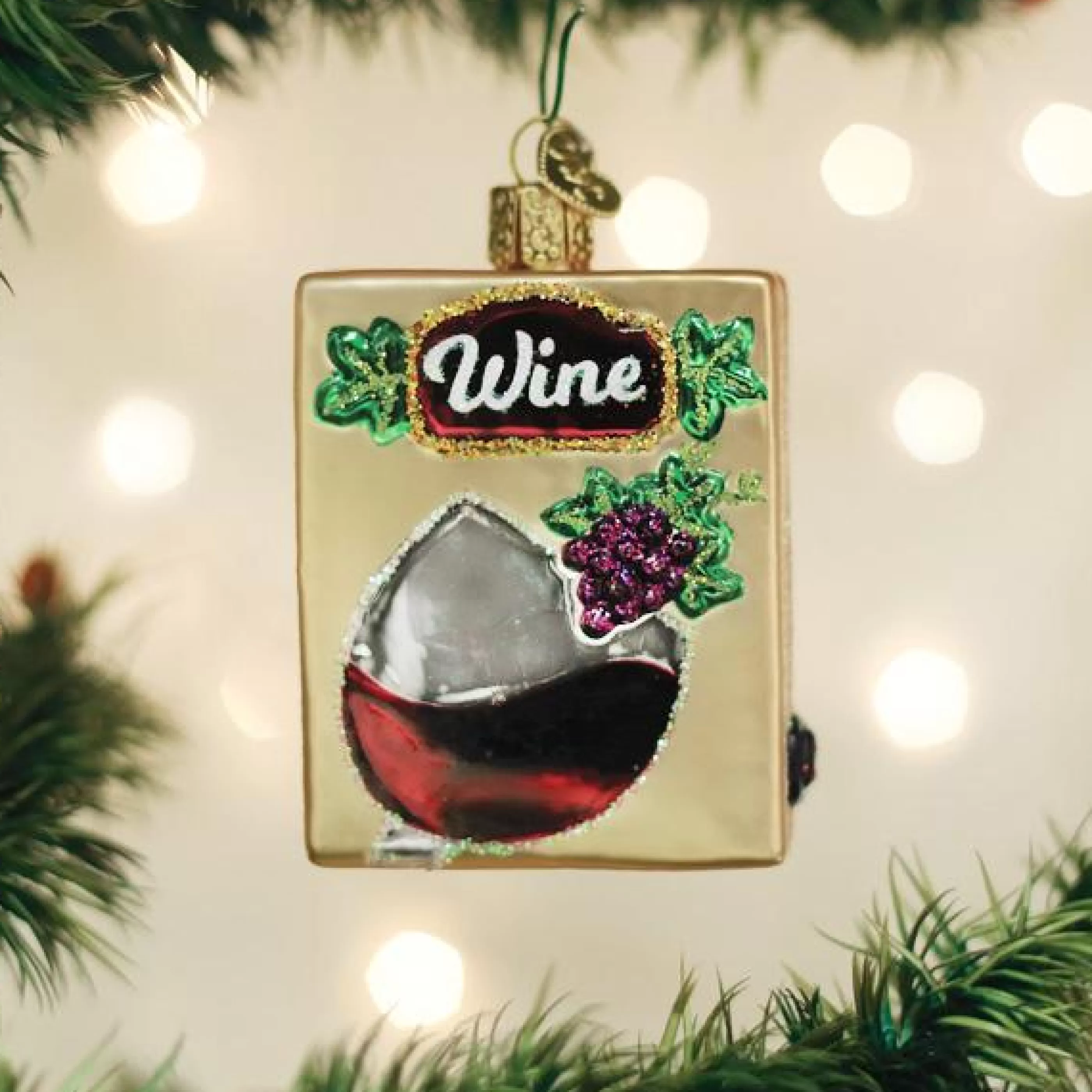 EAST WEST Boxed Wine Ornament