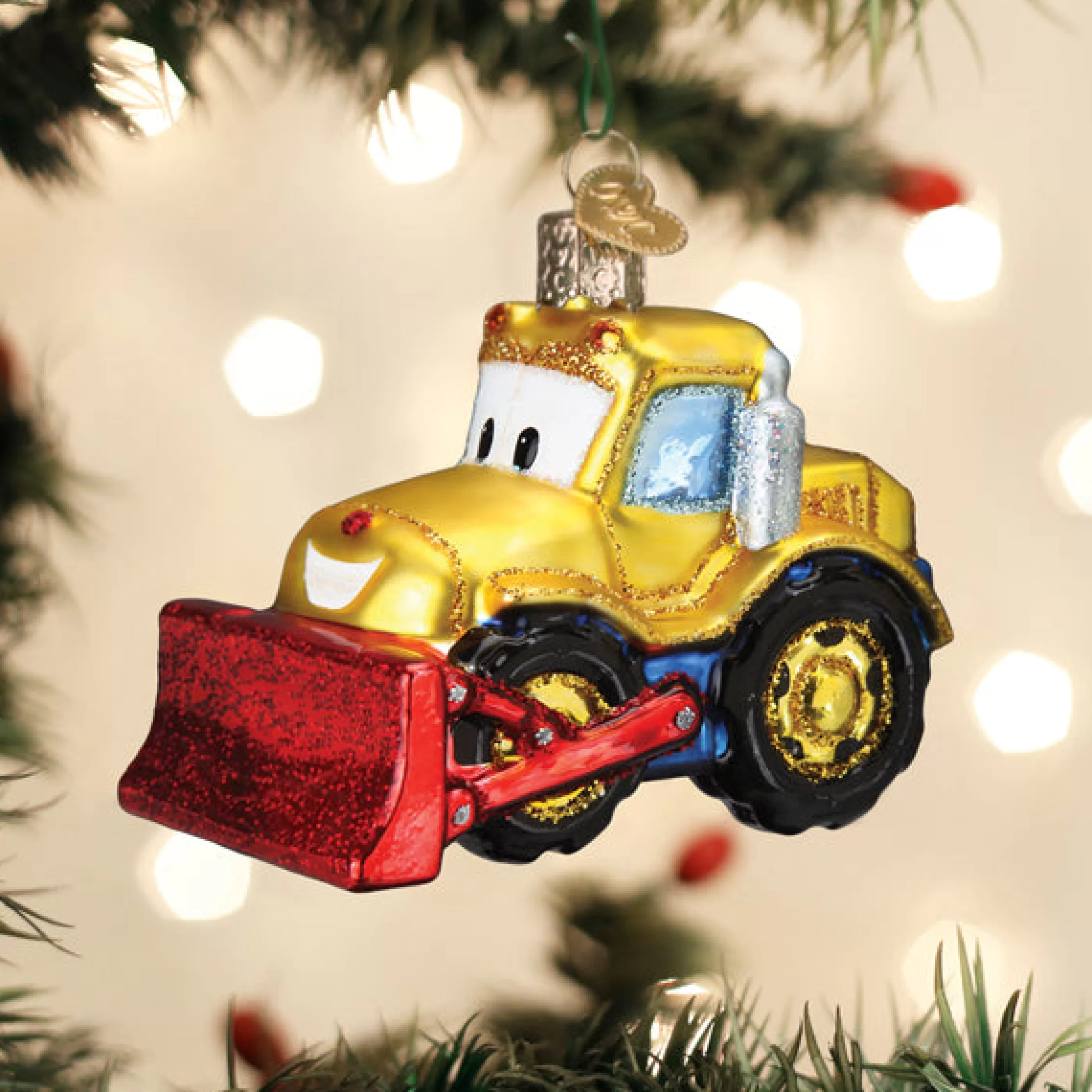 EAST WEST Bright-Eyed Bulldozer Ornament