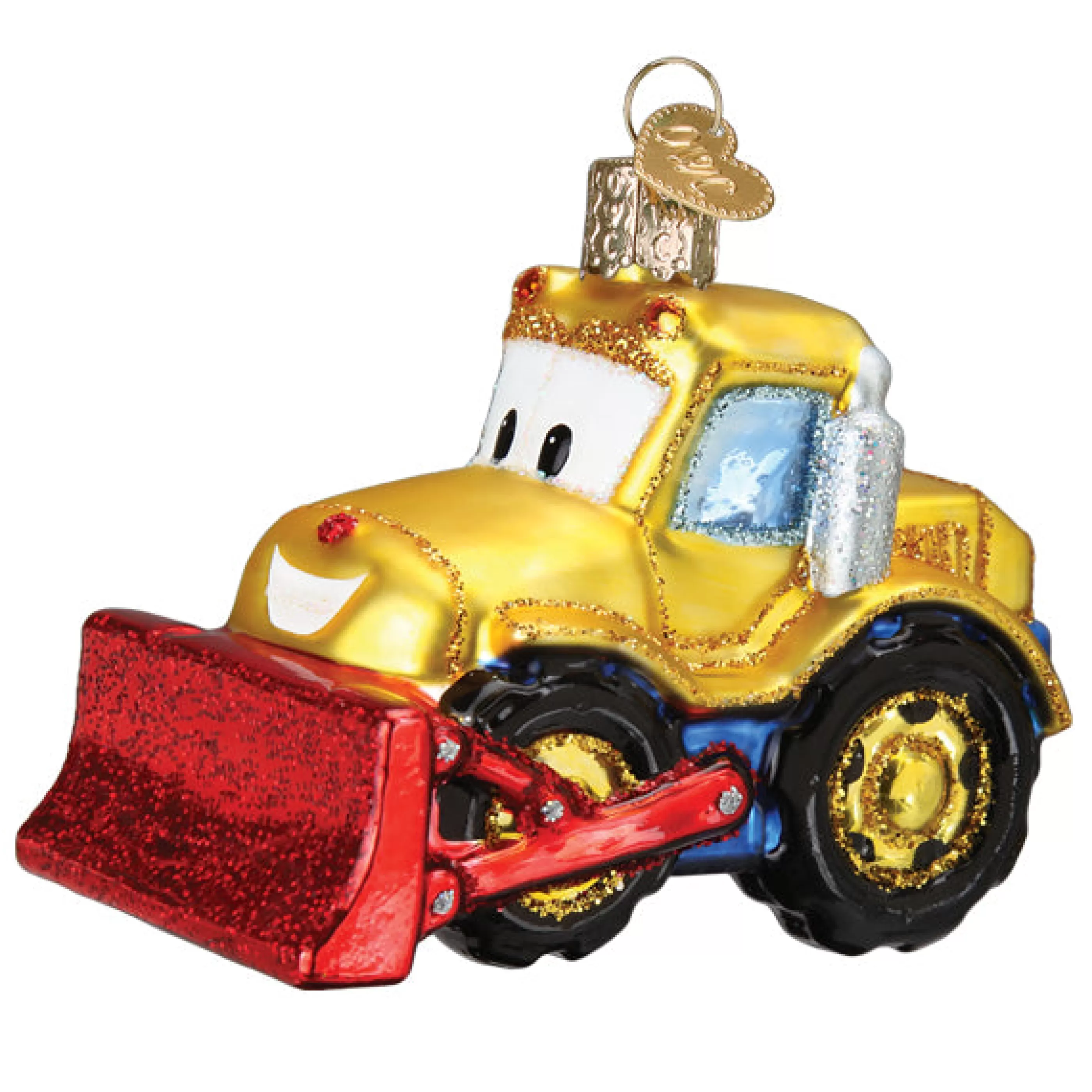 EAST WEST Bright-Eyed Bulldozer Ornament