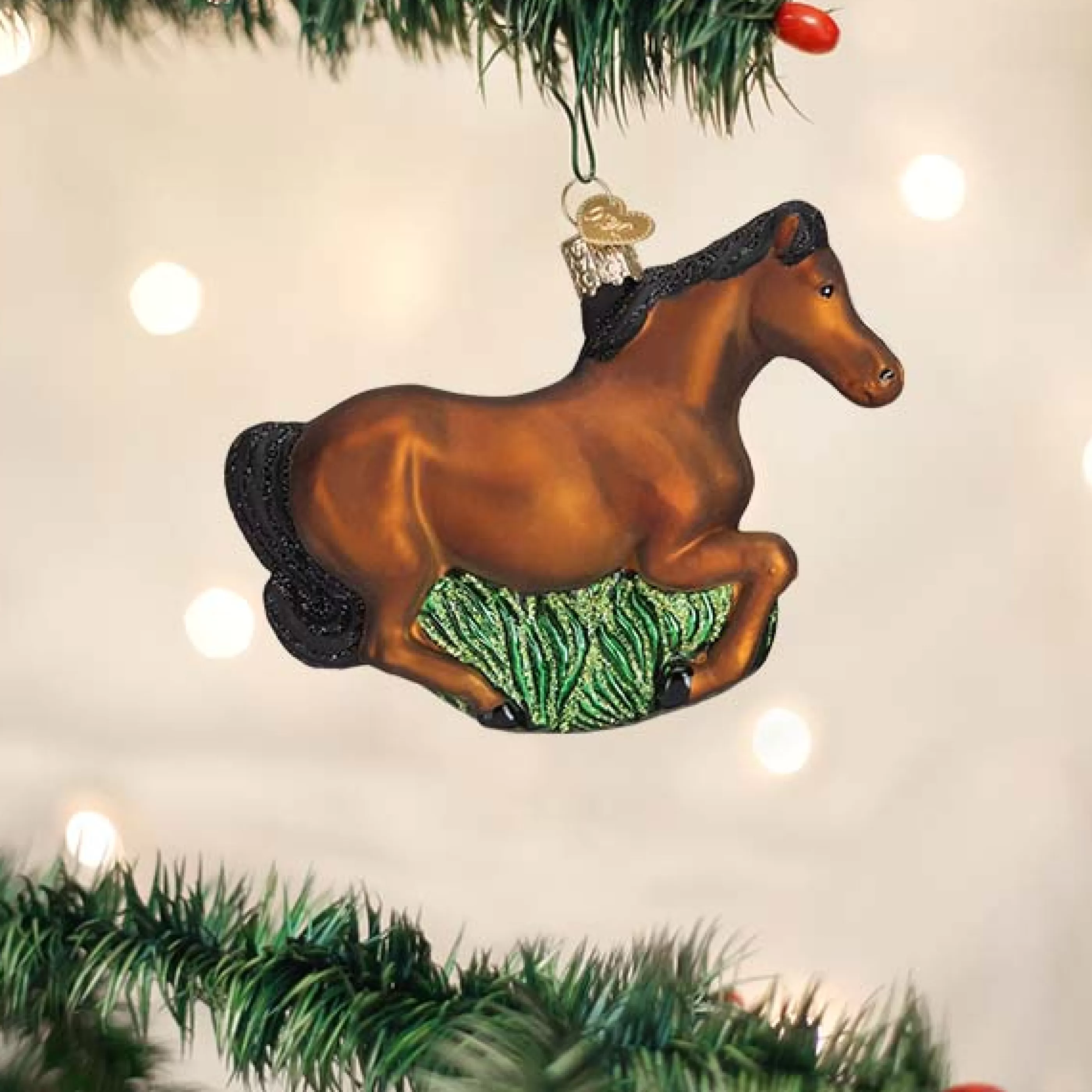 Kasa World Ltd Brown Mustang Ornament