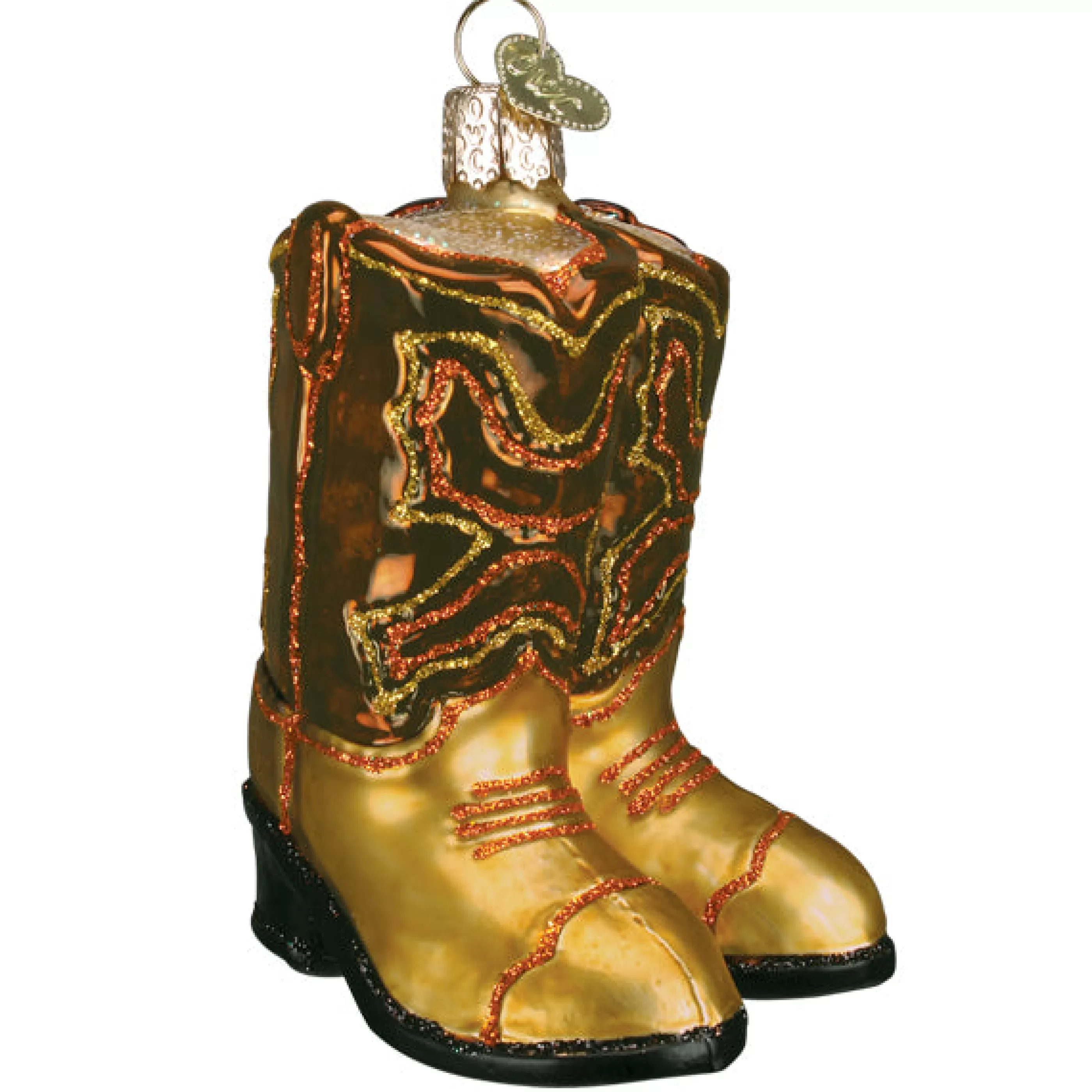 EAST WEST Brown Pair Of Cowboy Boots Ornament