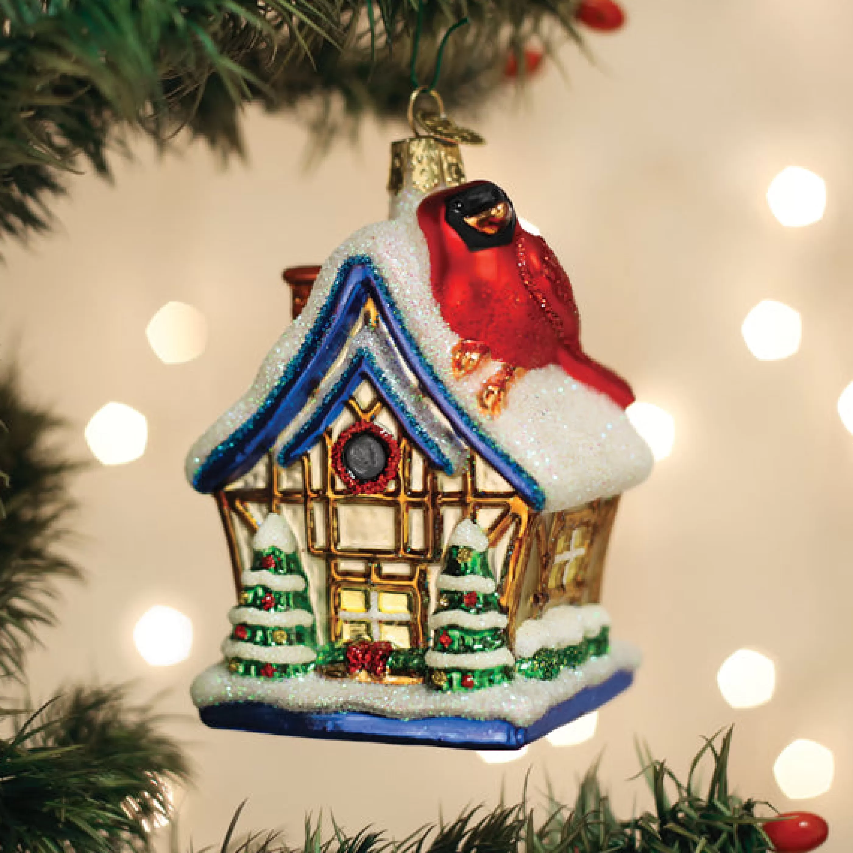 EAST WEST Cardinal Birdhouse Ornament