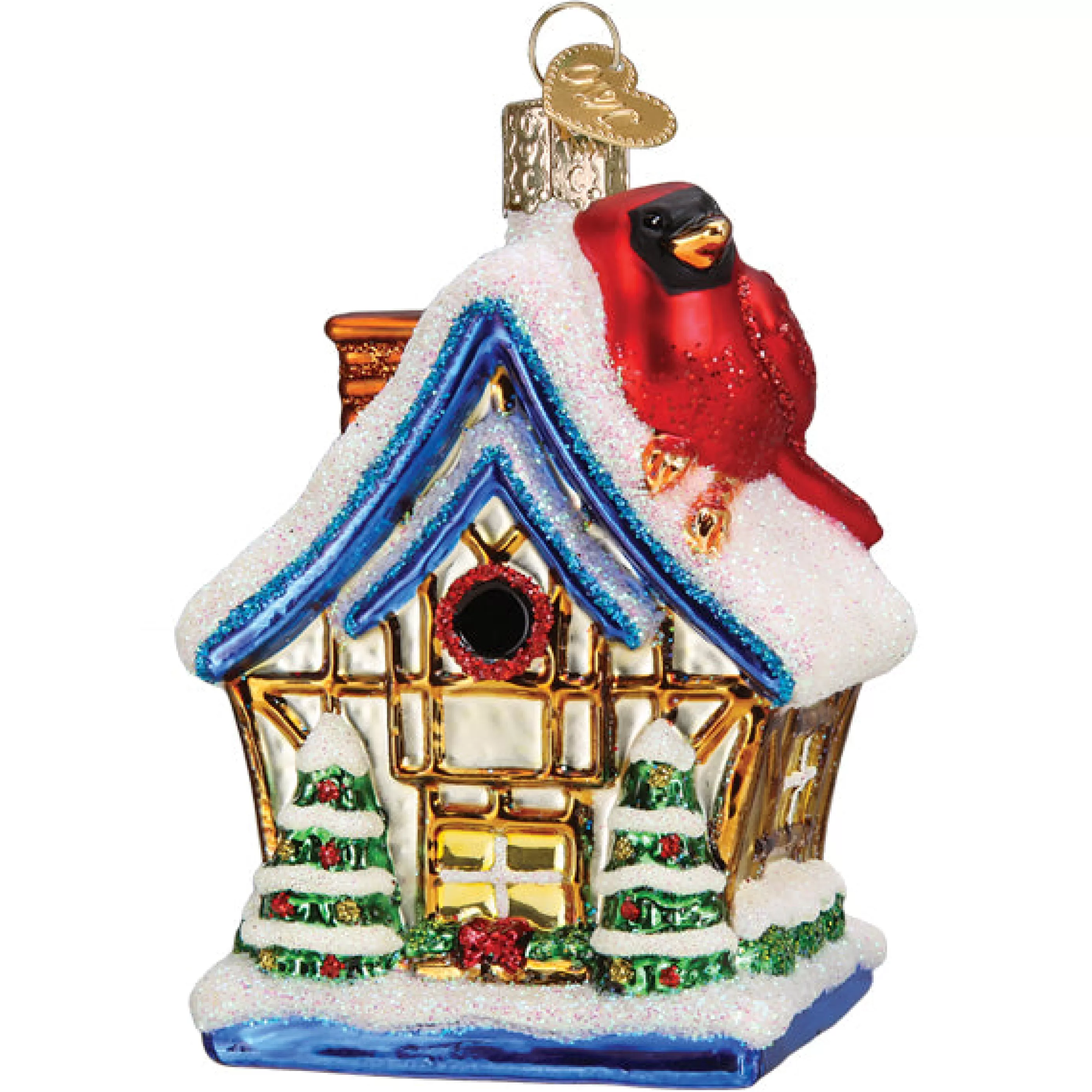 EAST WEST Cardinal Birdhouse Ornament