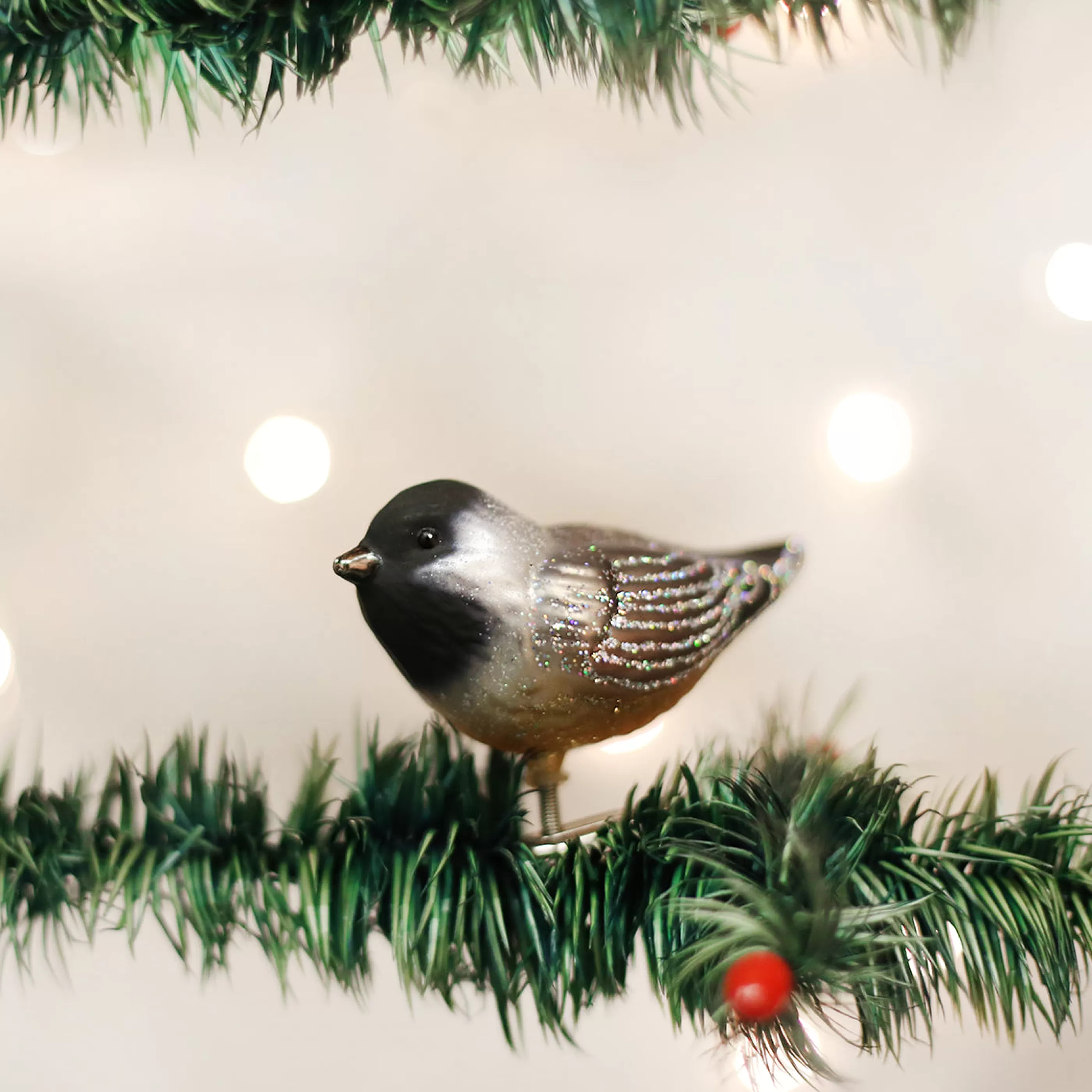 EAST WEST Cheery Chickadee Ornament