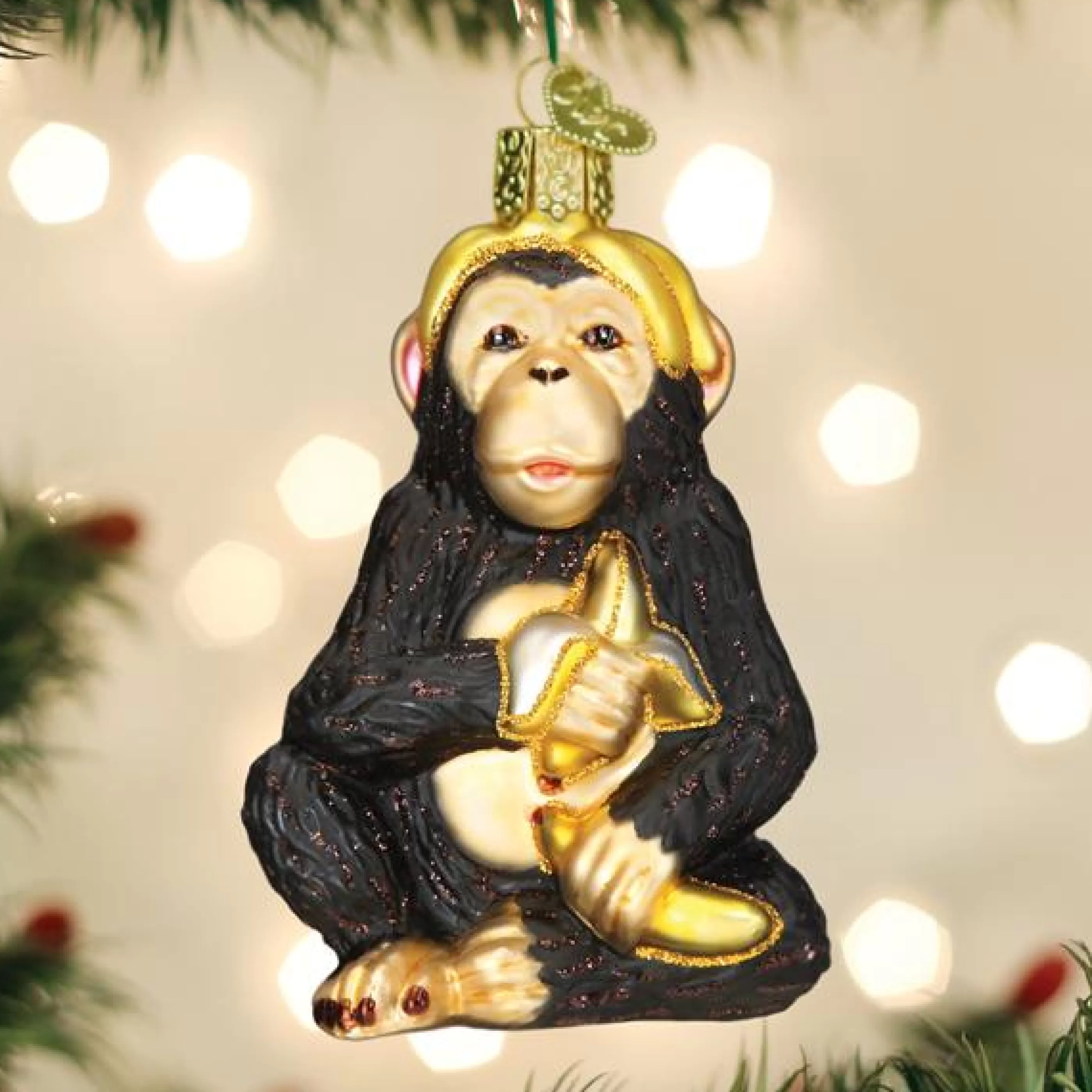 EAST WEST Chimpanzee Ornament