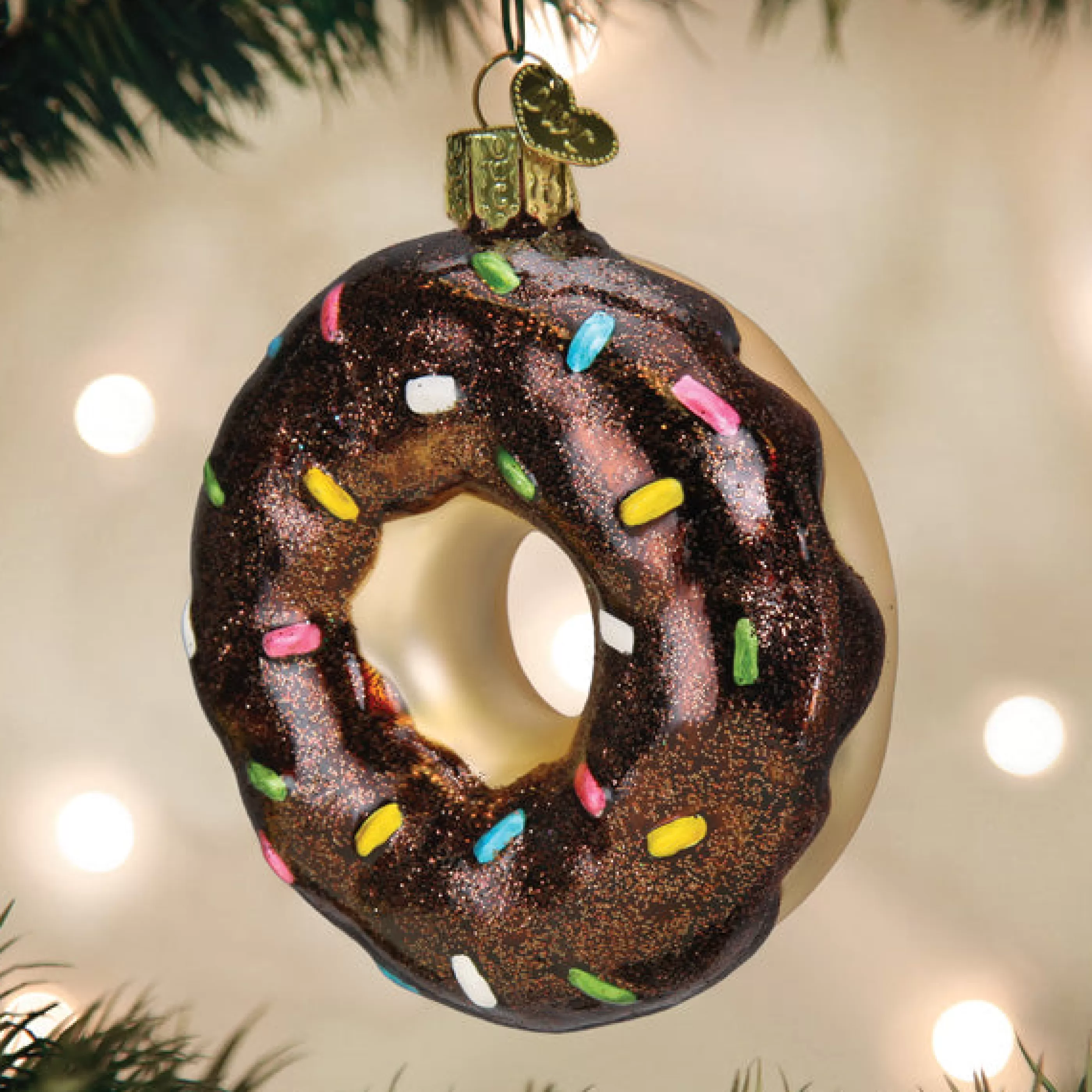 EAST WEST Chocolate Sprinkles Donut Ornament