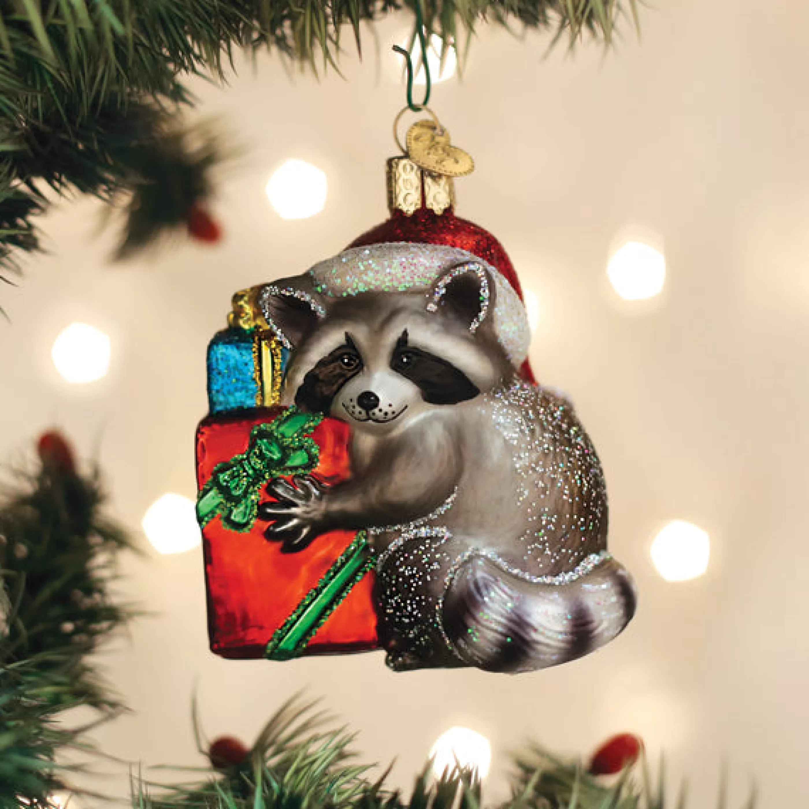 Kasa World Ltd Christmas Bandit Raccoon Ornament