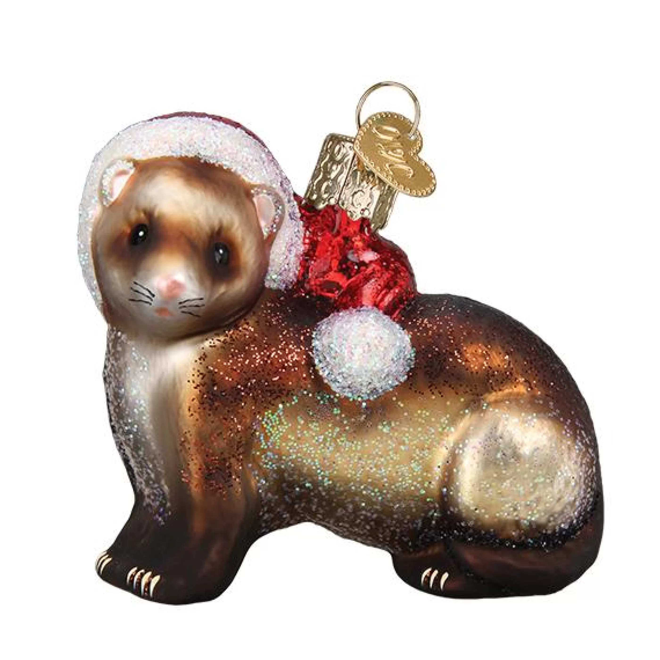 EAST WEST Christmas Ferret Ornament