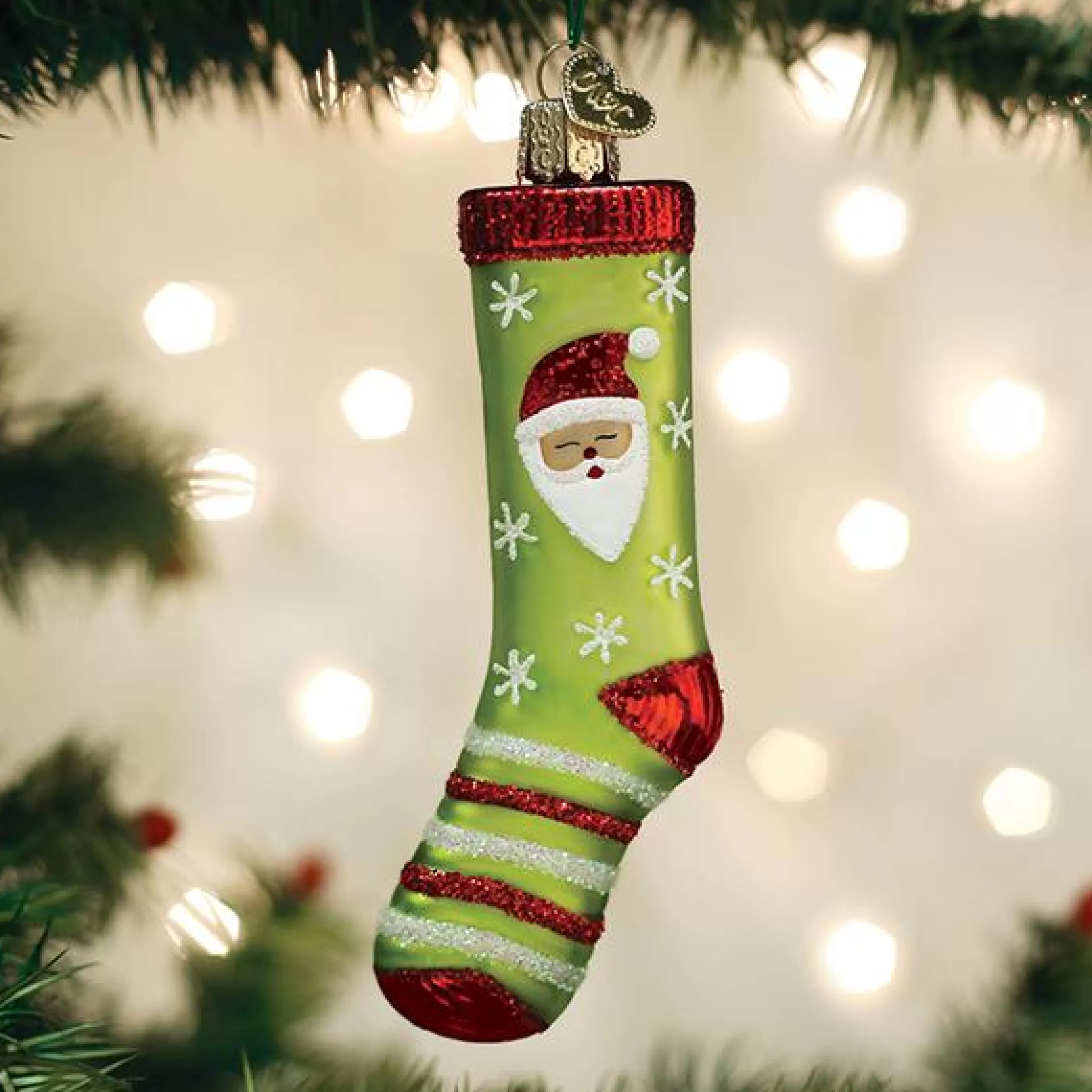 EAST WEST Christmas Sock Ornament