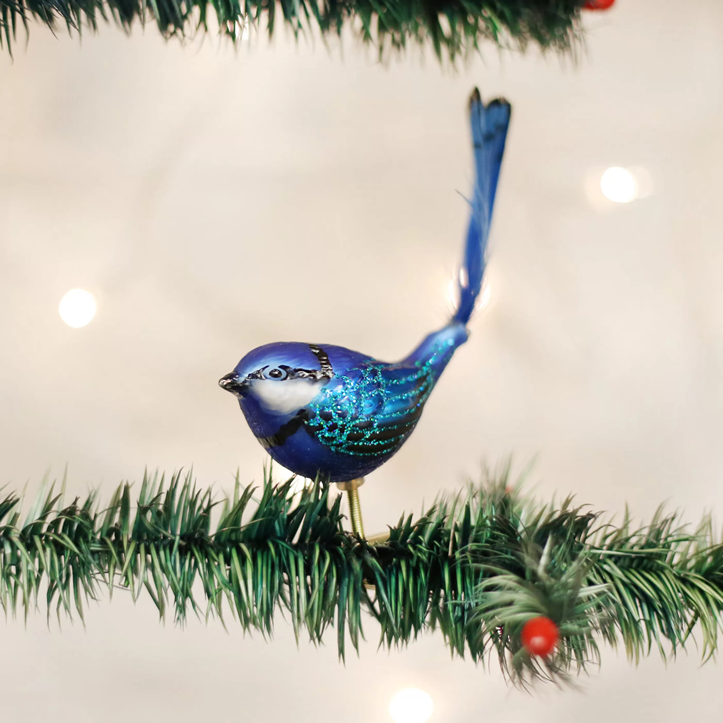 EAST WEST Clip-On Fairy Wren Ornament