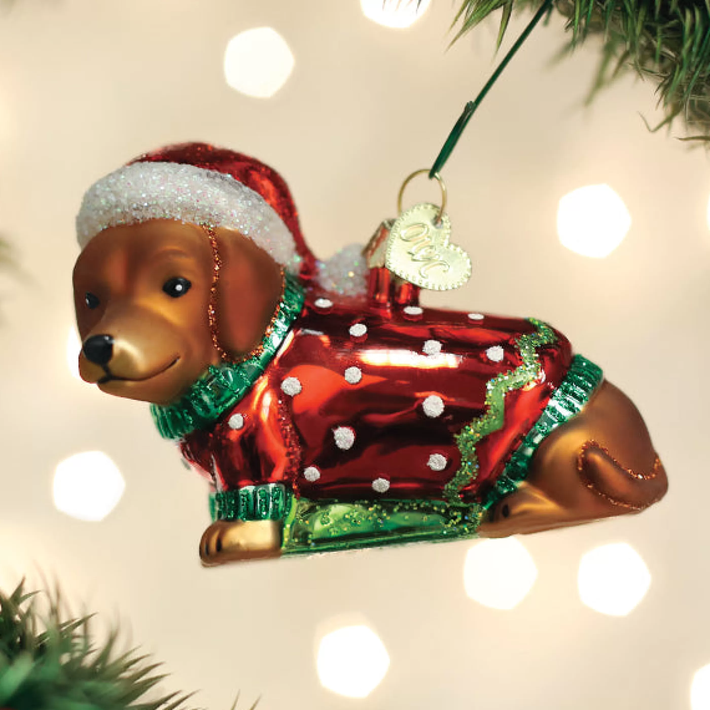 EAST WEST Dashing Dachshund Puppy Ornament