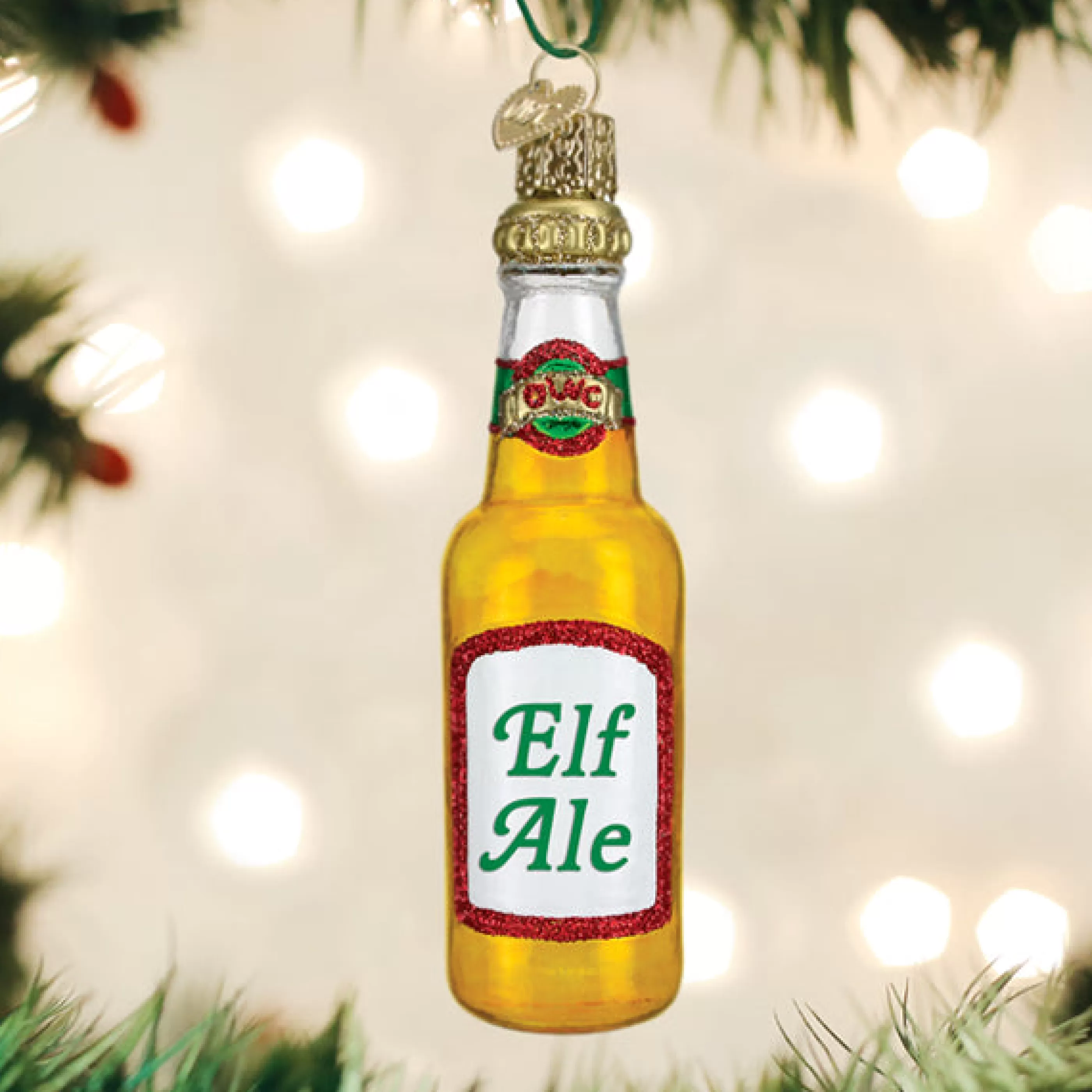 Kasa World Ltd Elf Ale Beer Bottle Ornament