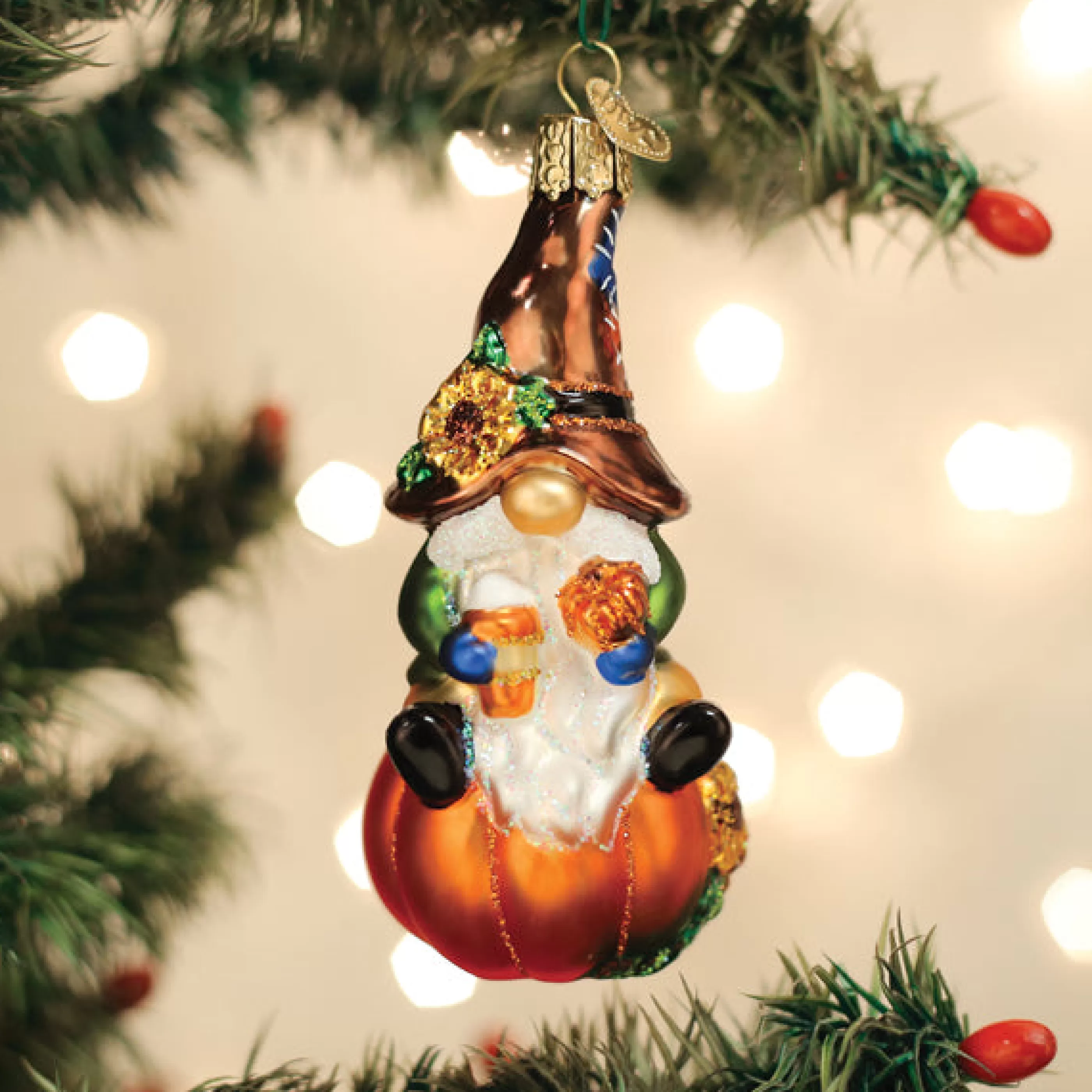 EAST WEST Fall Harvest Gnome Ornament