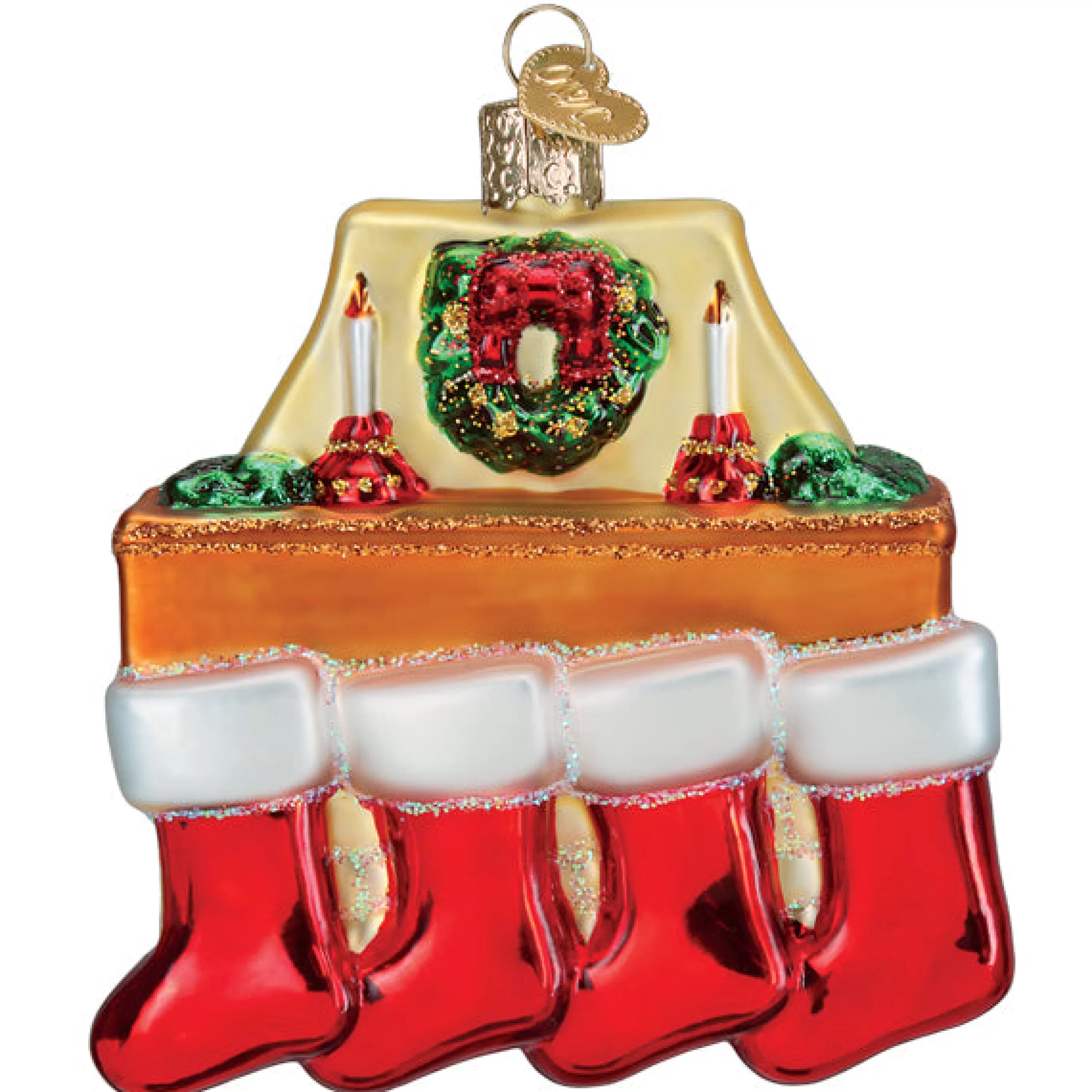 EAST WEST Family Of 4 Stockings Ornament