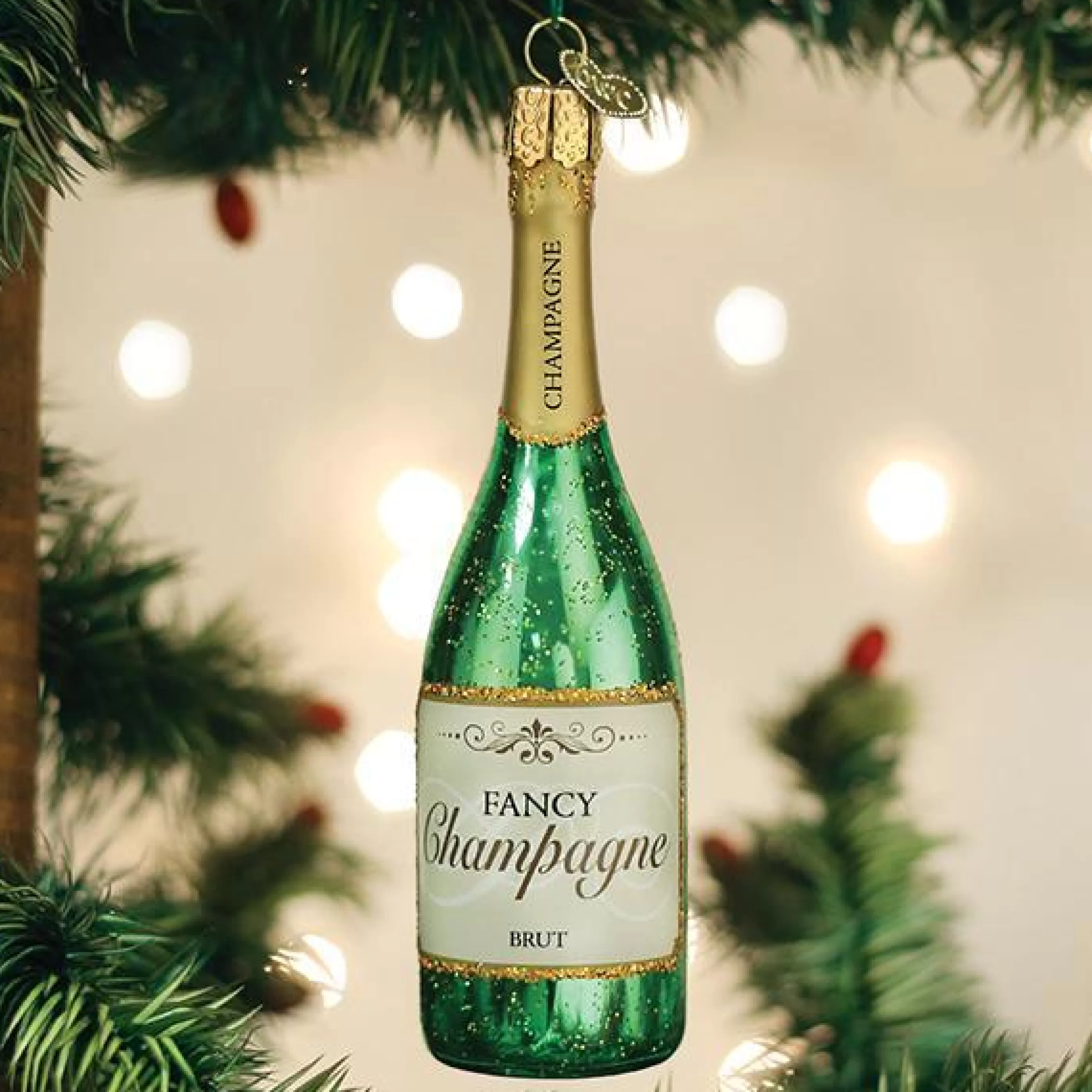 EAST WEST Fancy Champagne Bottle Ornament