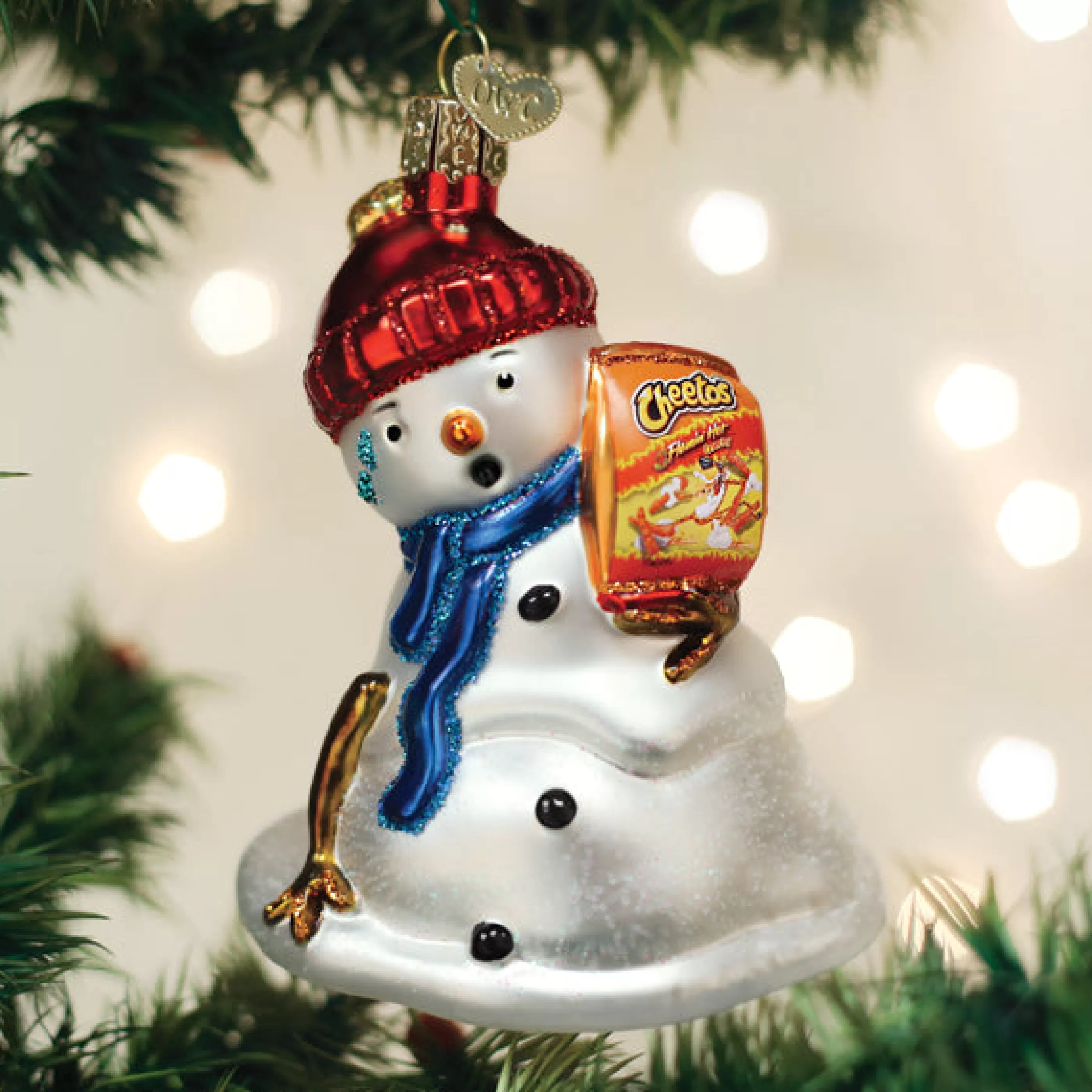 EAST WEST Flamin' Hot Cheetos Snowman Ornament