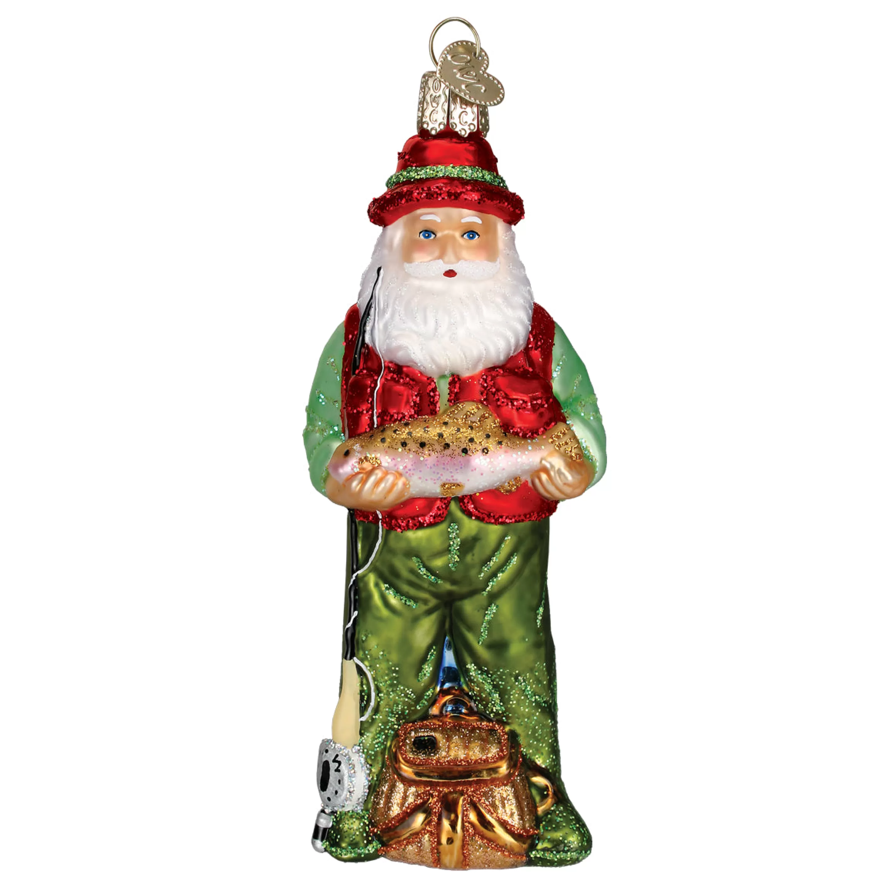 Kasa World Ltd Fly Fishing Santa Ornament