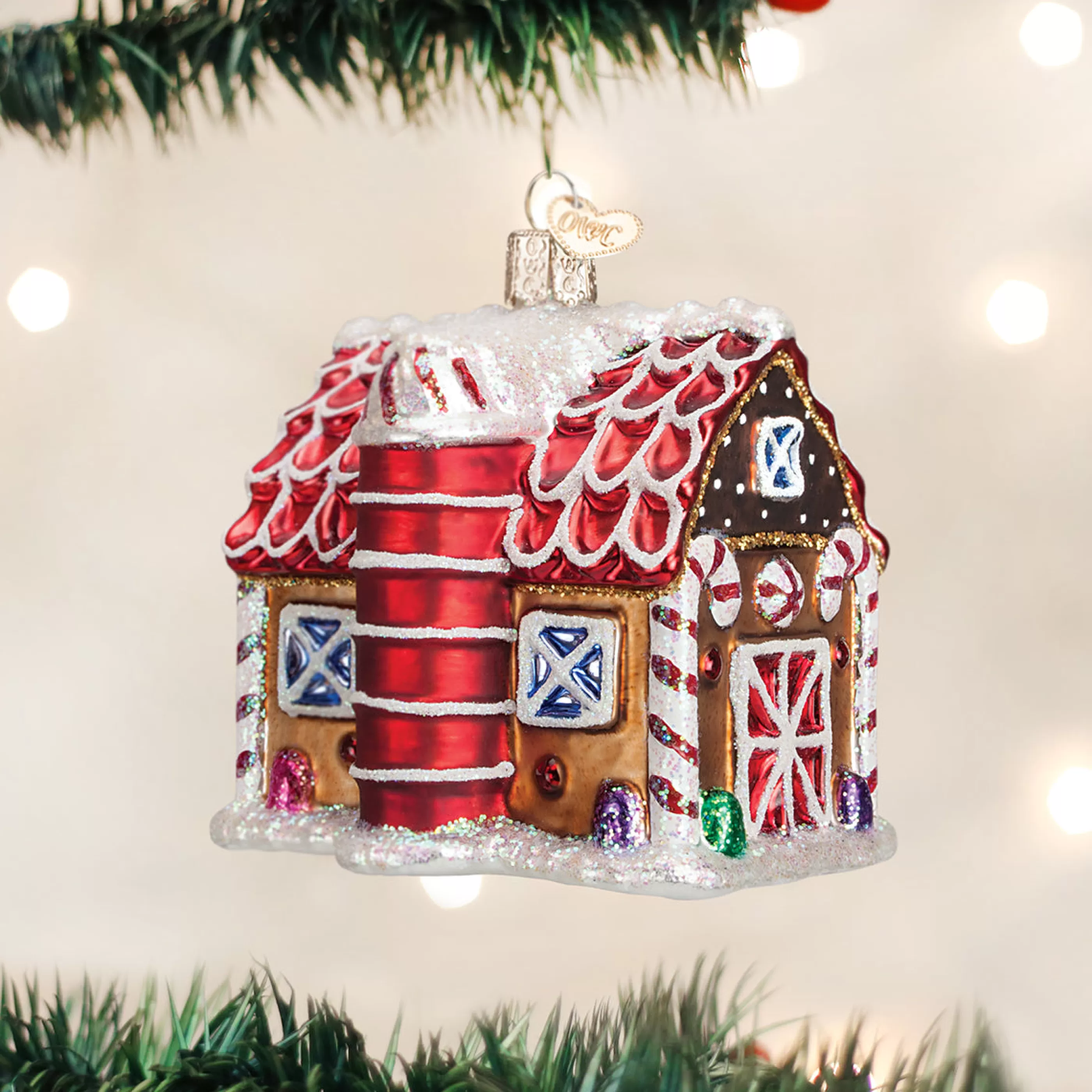 Kasa World Ltd Gingerbread Barn Ornament