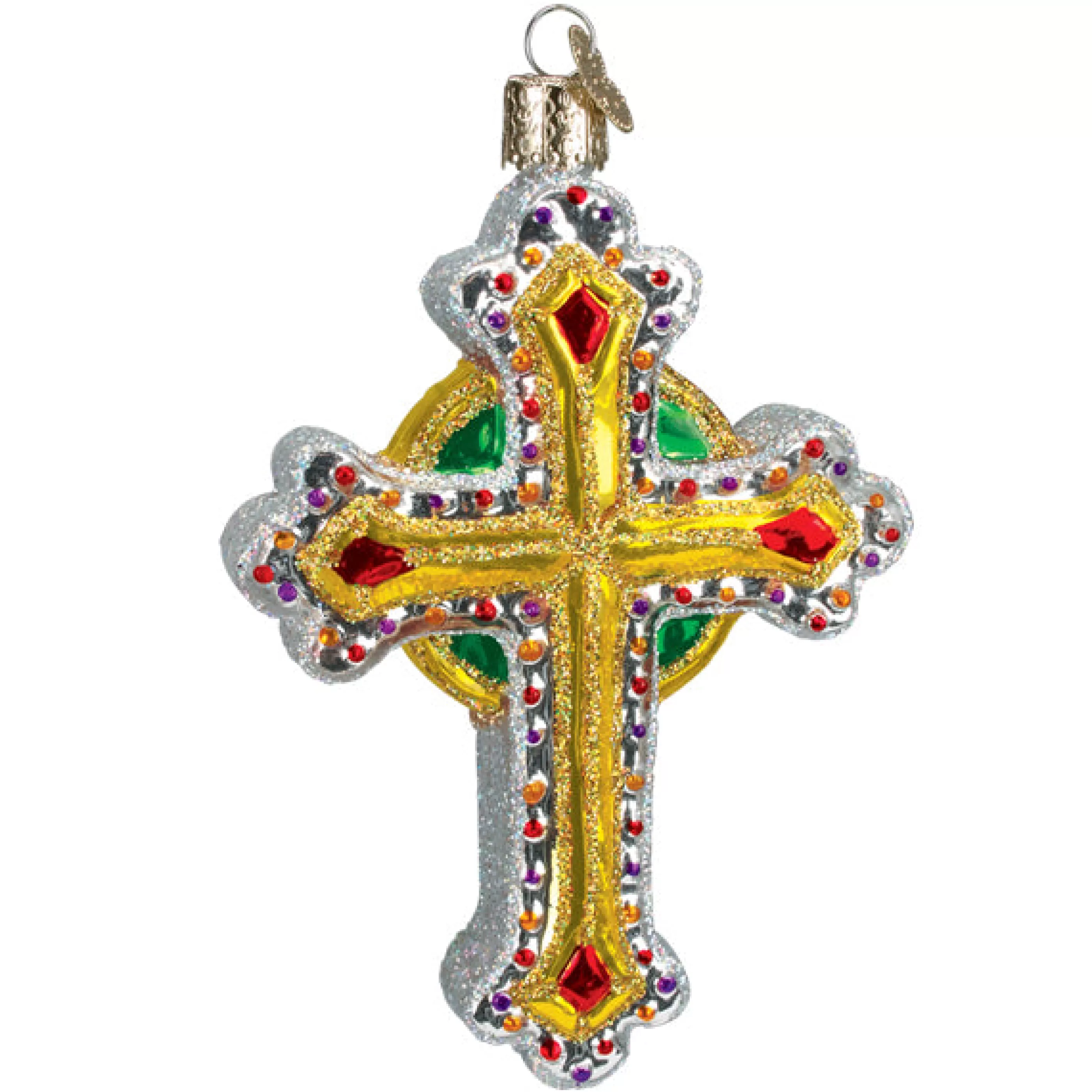 Kasa World Ltd Gold Jeweled Cross Ornament