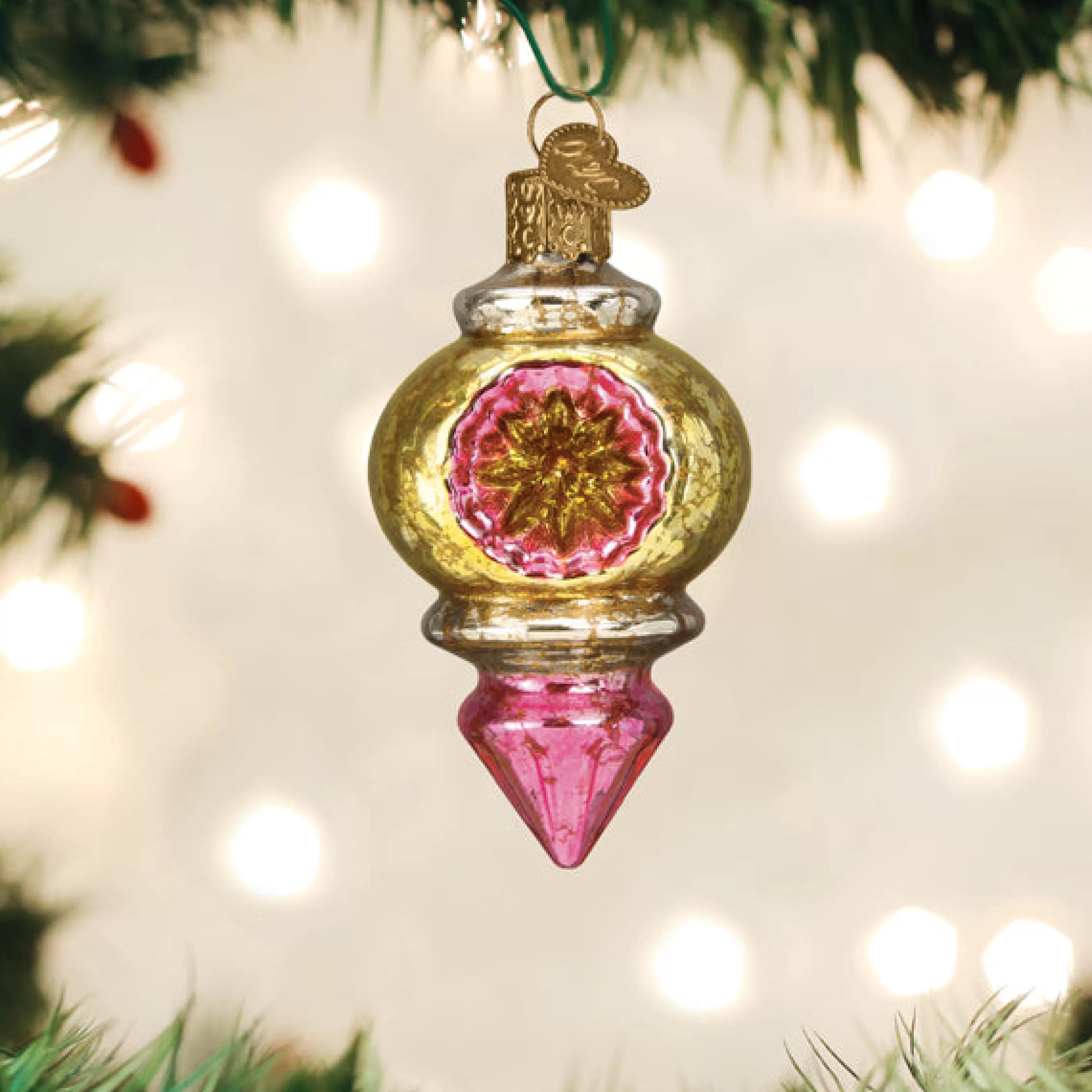 EAST WEST Golden Candlelight Reflection Ornament