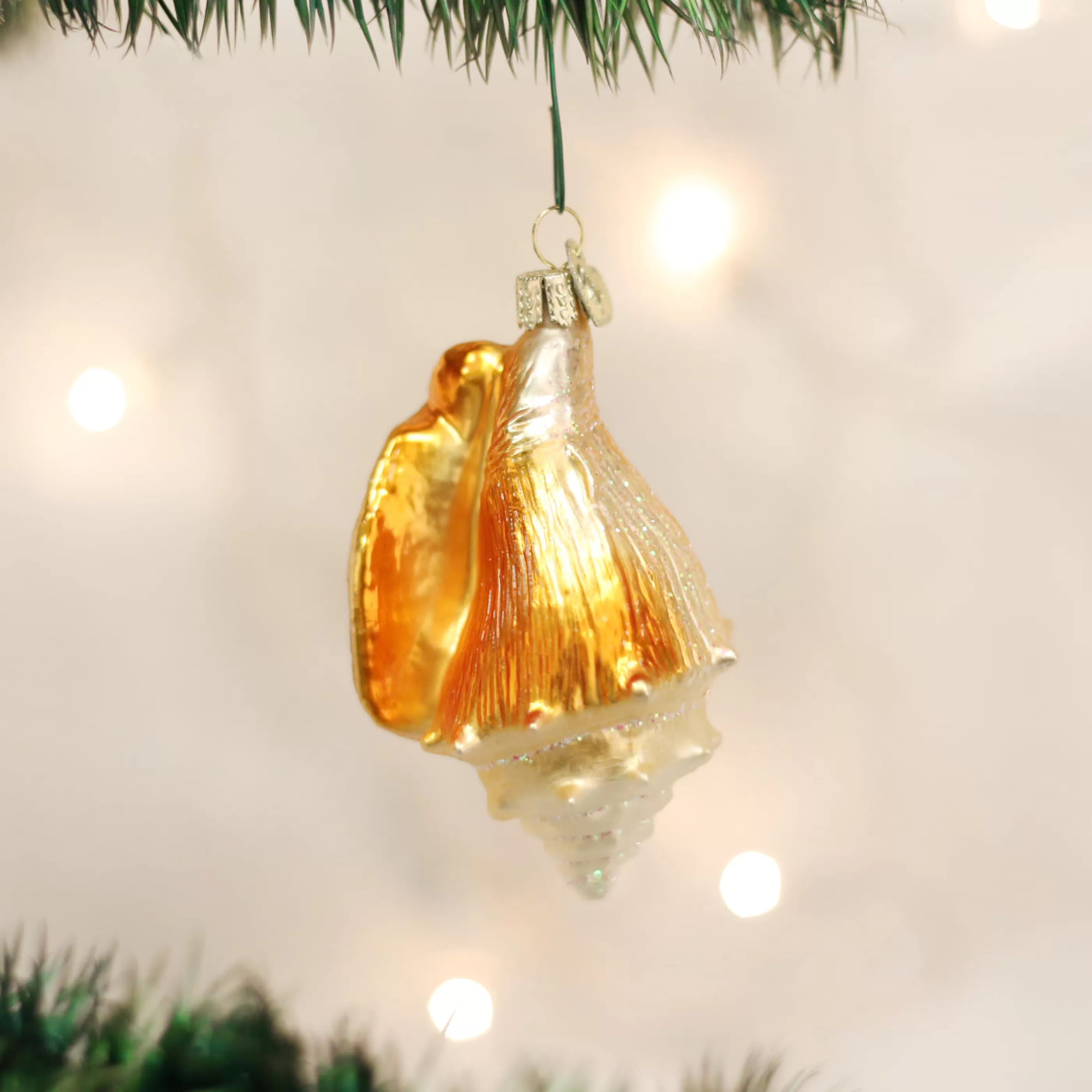 EAST WEST Golden Seashell Ornament