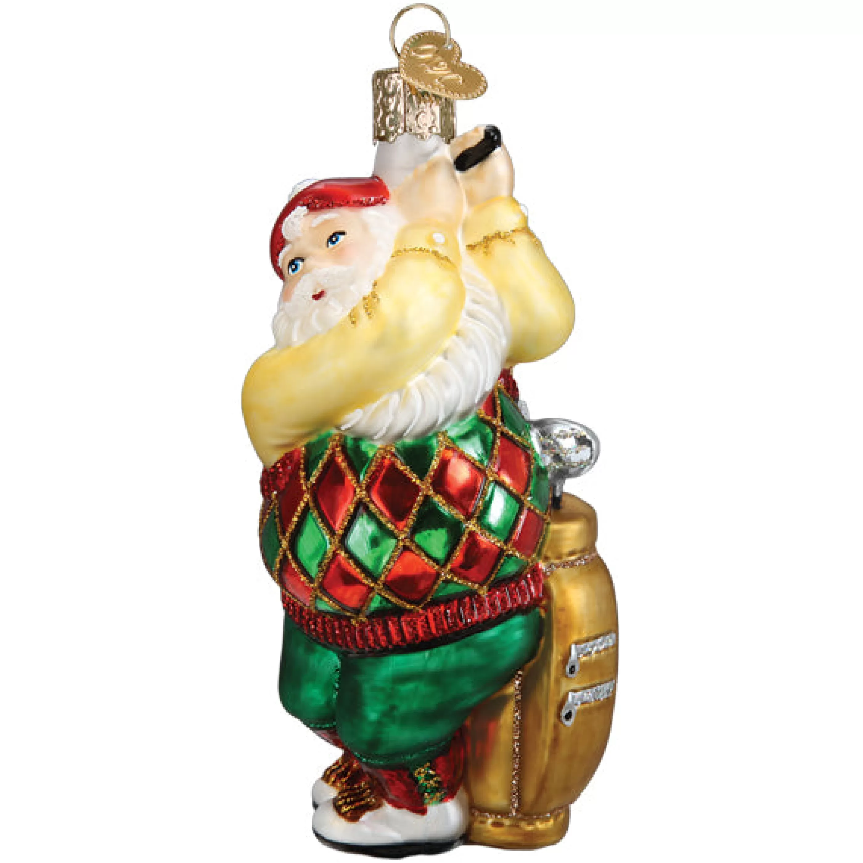 Kasa World Ltd Golfing Santa Ornament