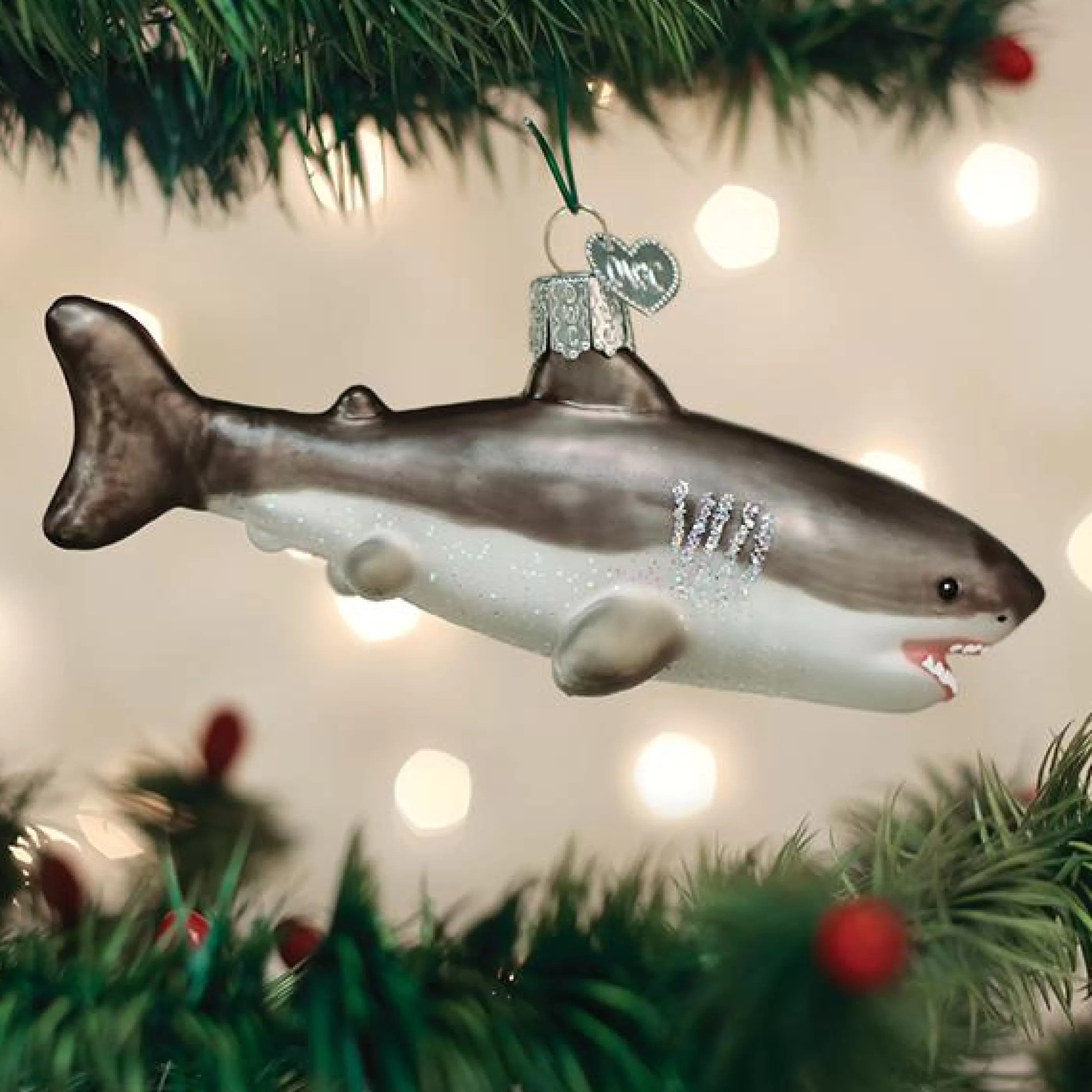 EAST WEST Great White Shark Ornament