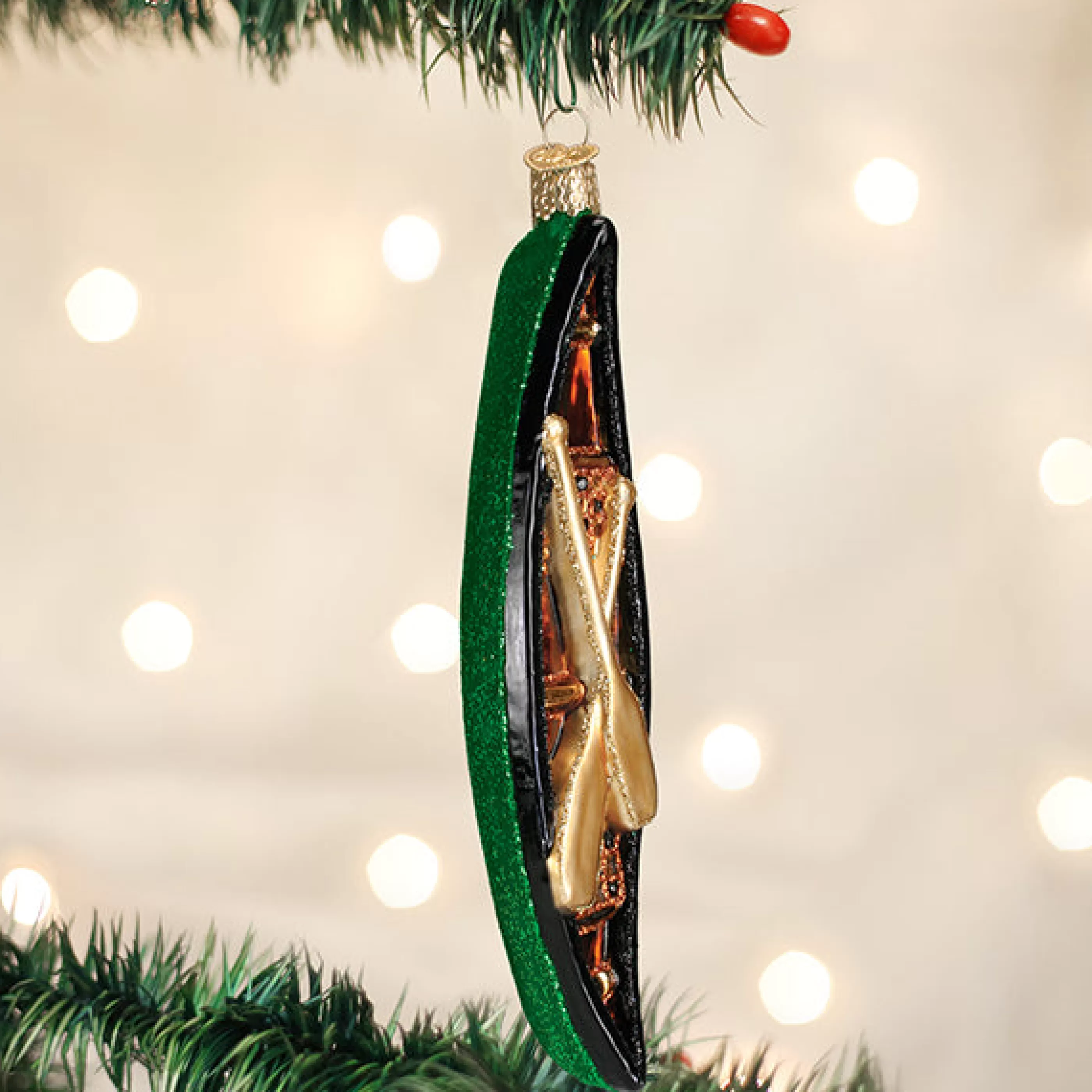 Kasa World Ltd Green Canoe Ornament