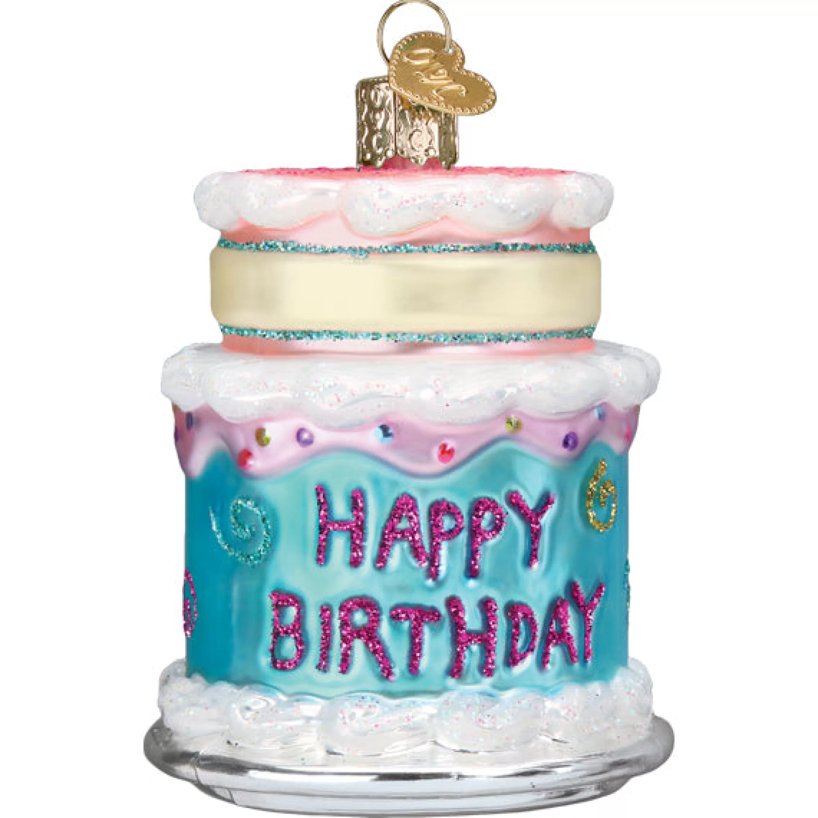 EAST WEST Happy Birthday Cake Ornament