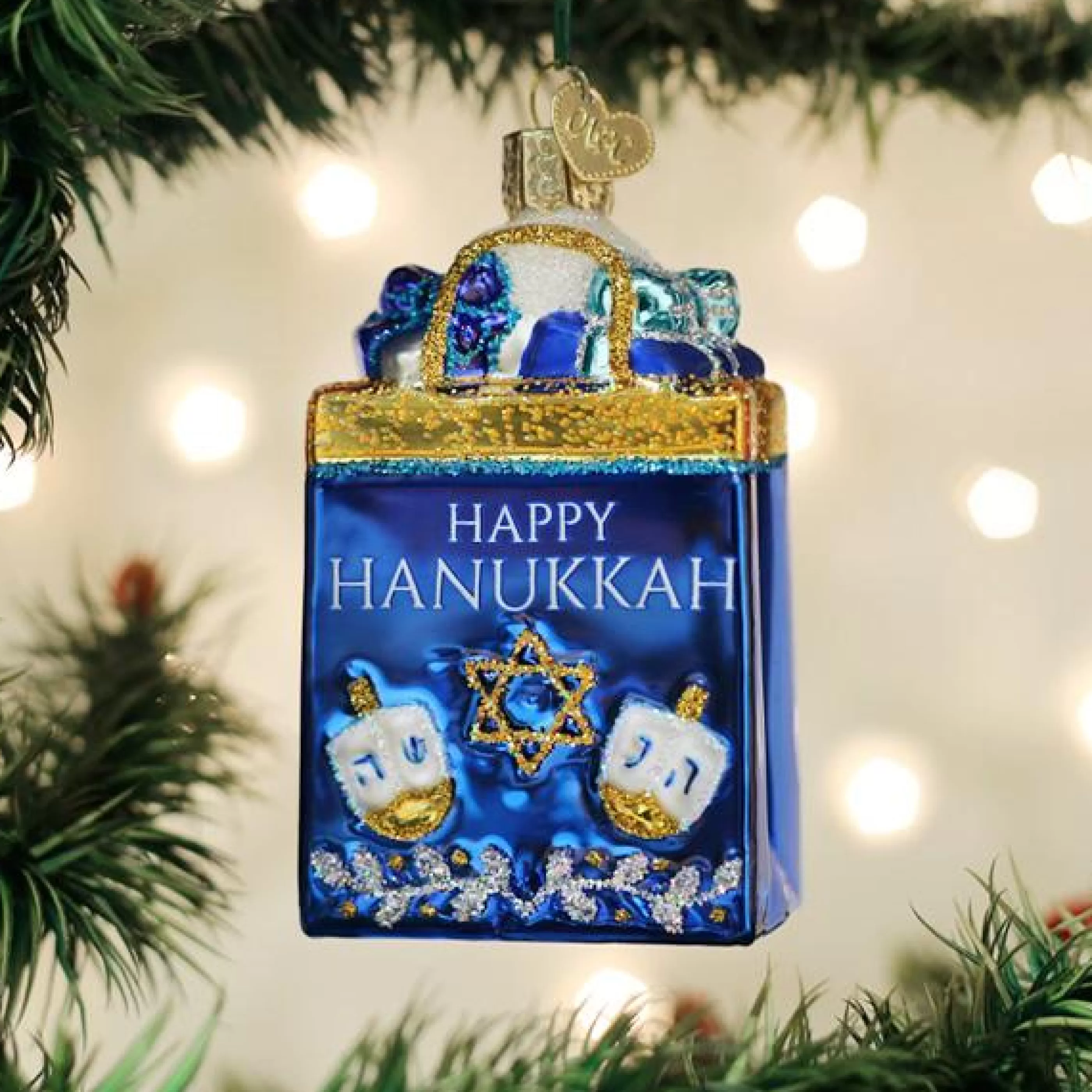 EAST WEST Happy Hanukkah Ornament