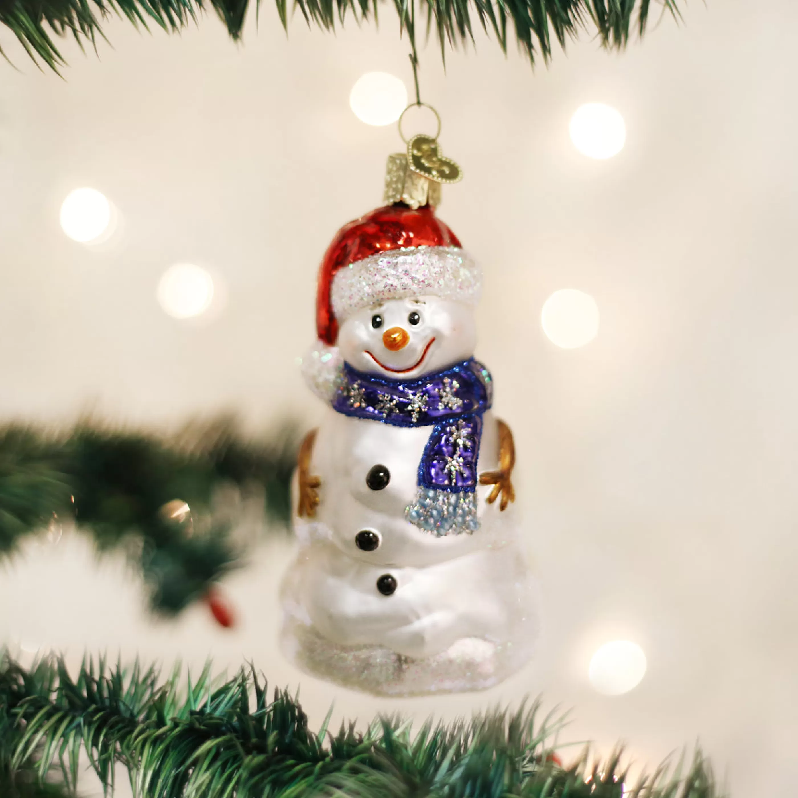 EAST WEST Happy Snowman Ornament