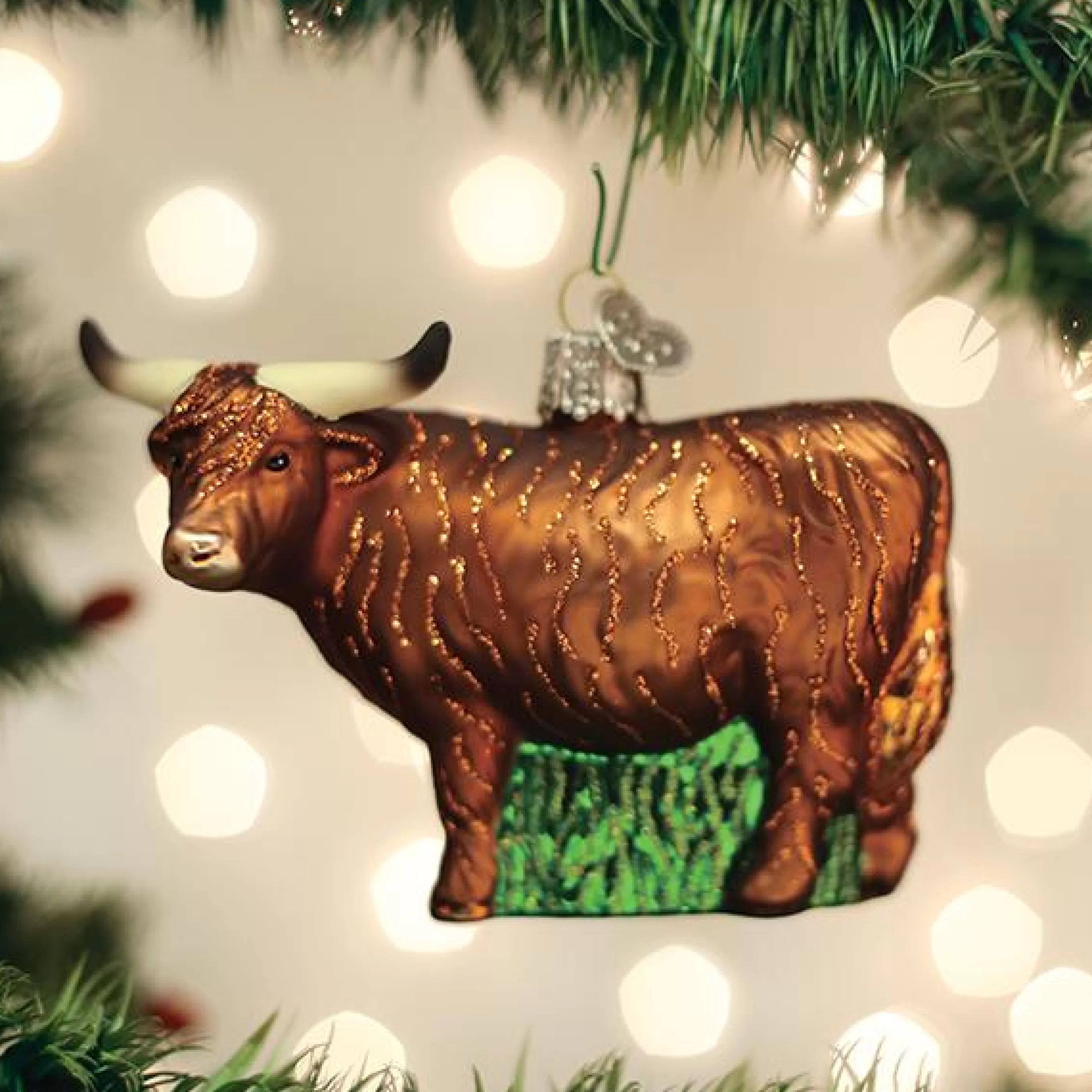 EAST WEST Highland Cow Christmas Ornament