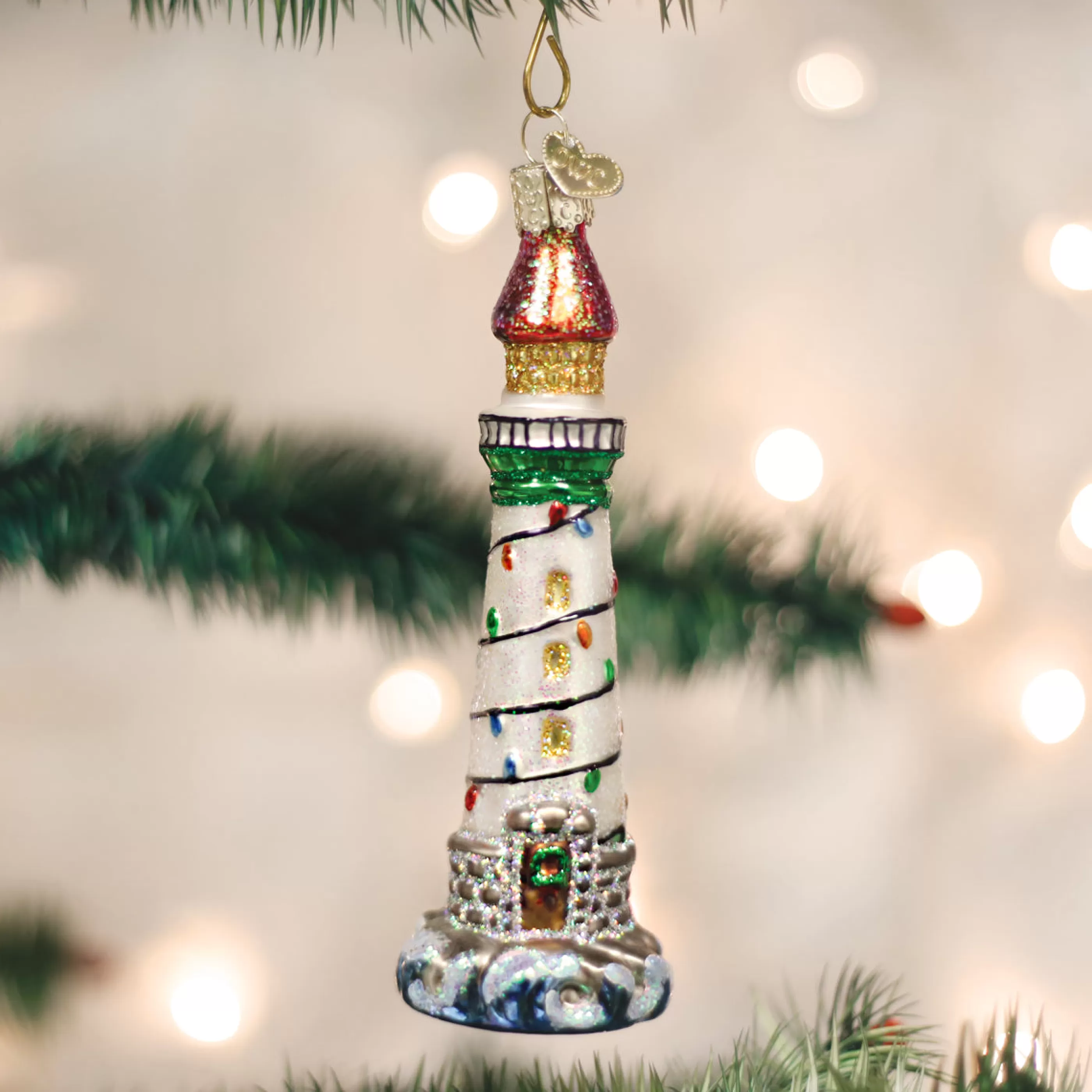 EAST WEST Holiday Lighthouse Ornament