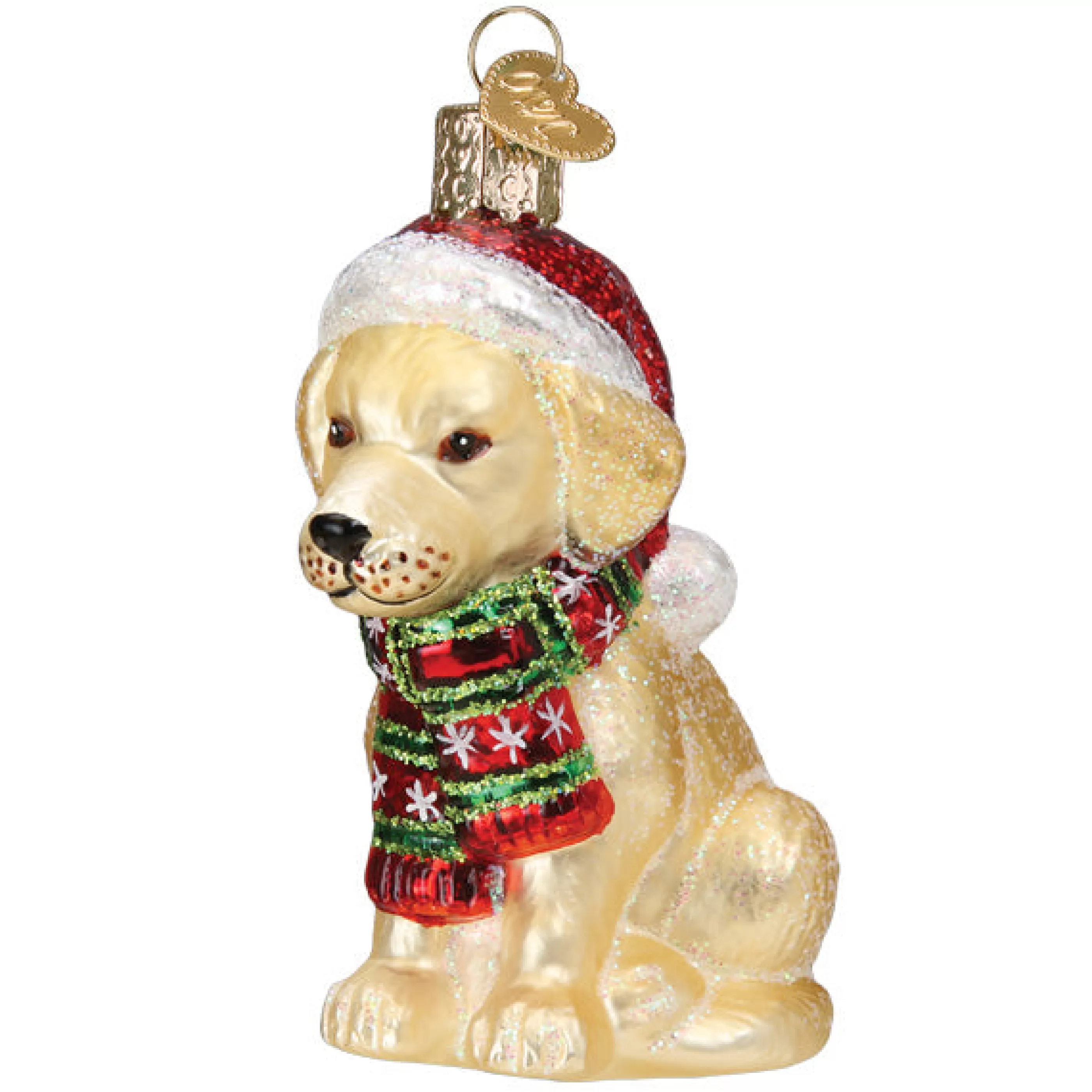 EAST WEST Holiday Yellow Labrador Puppy Ornament