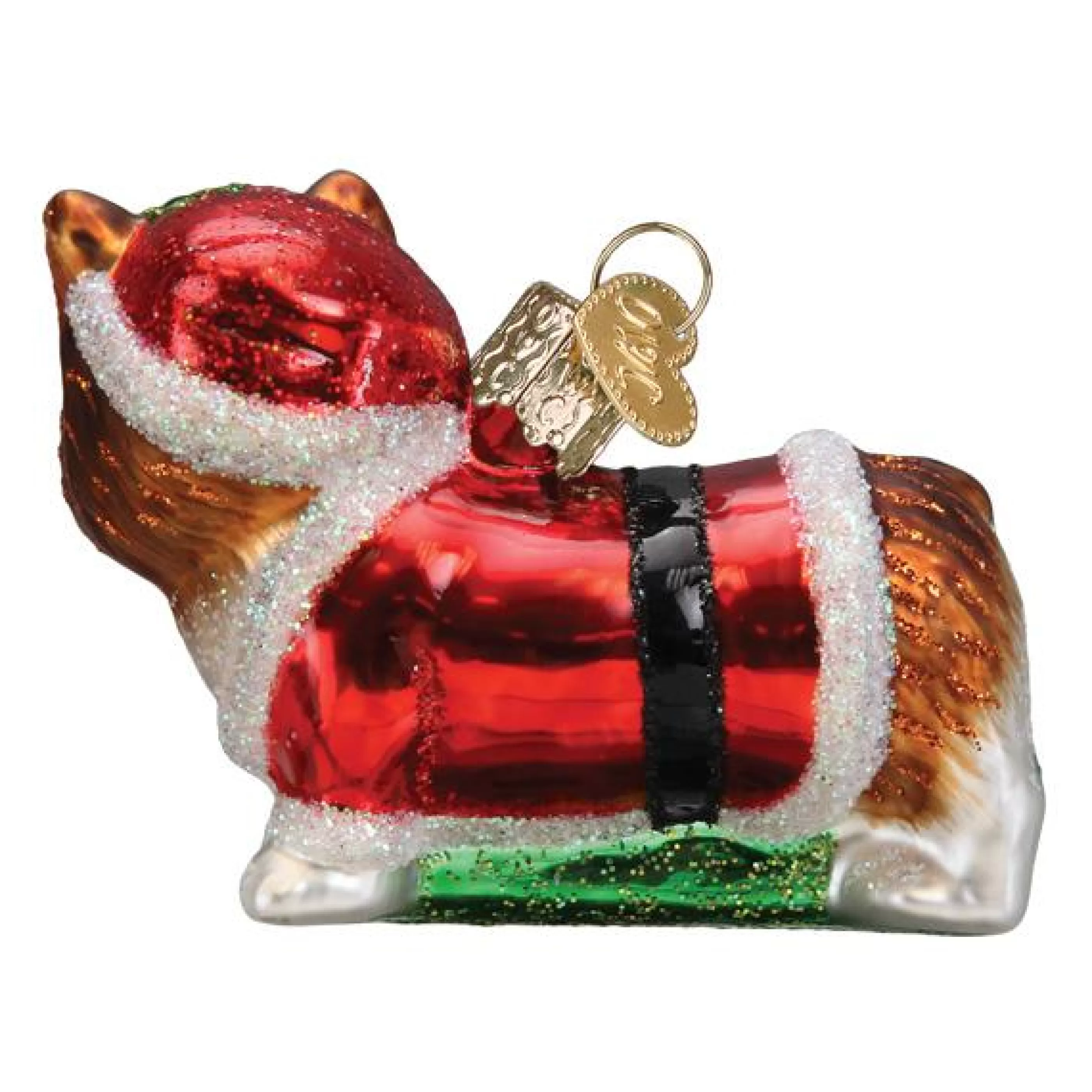 EAST WEST Holly Hat Corgi Puppy Ornament