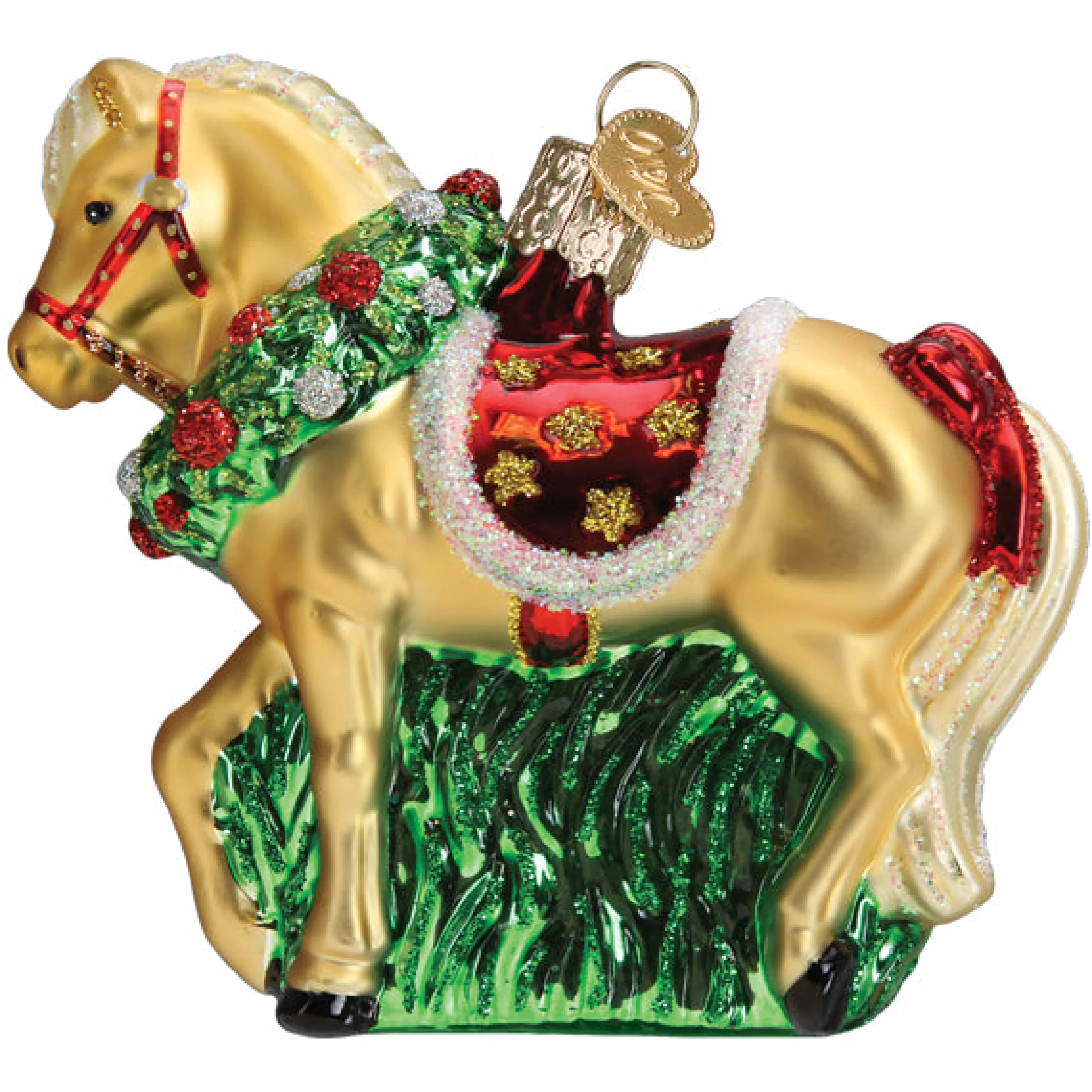 EAST WEST Horse With Wreath Ornament