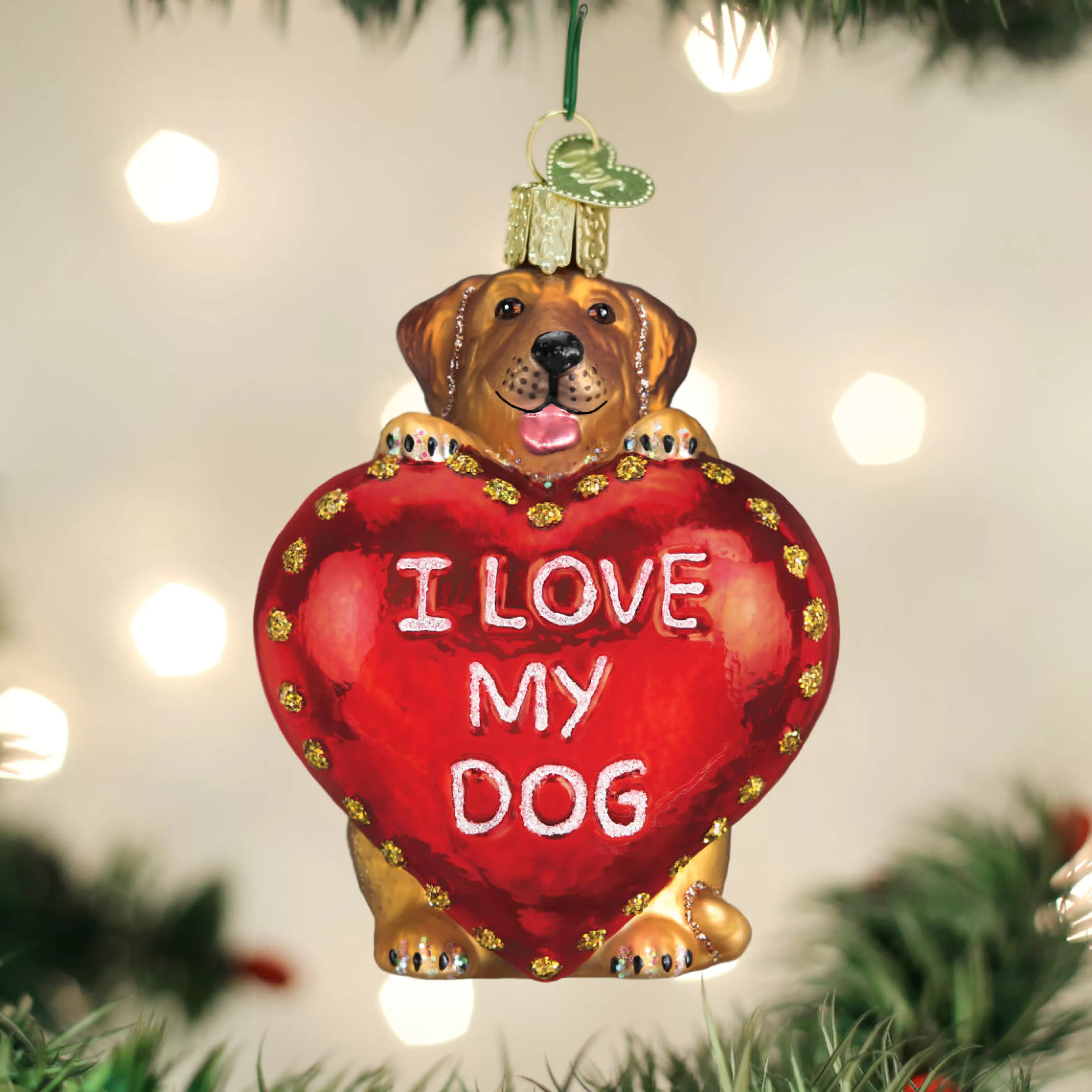 EAST WEST I Love My Dog Ornament